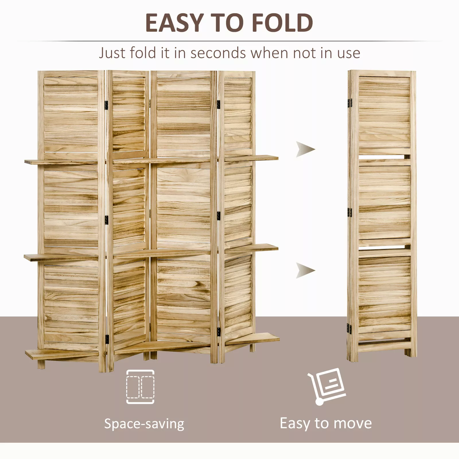 4 Panels Room Dividers Partition Wall - Image 3
