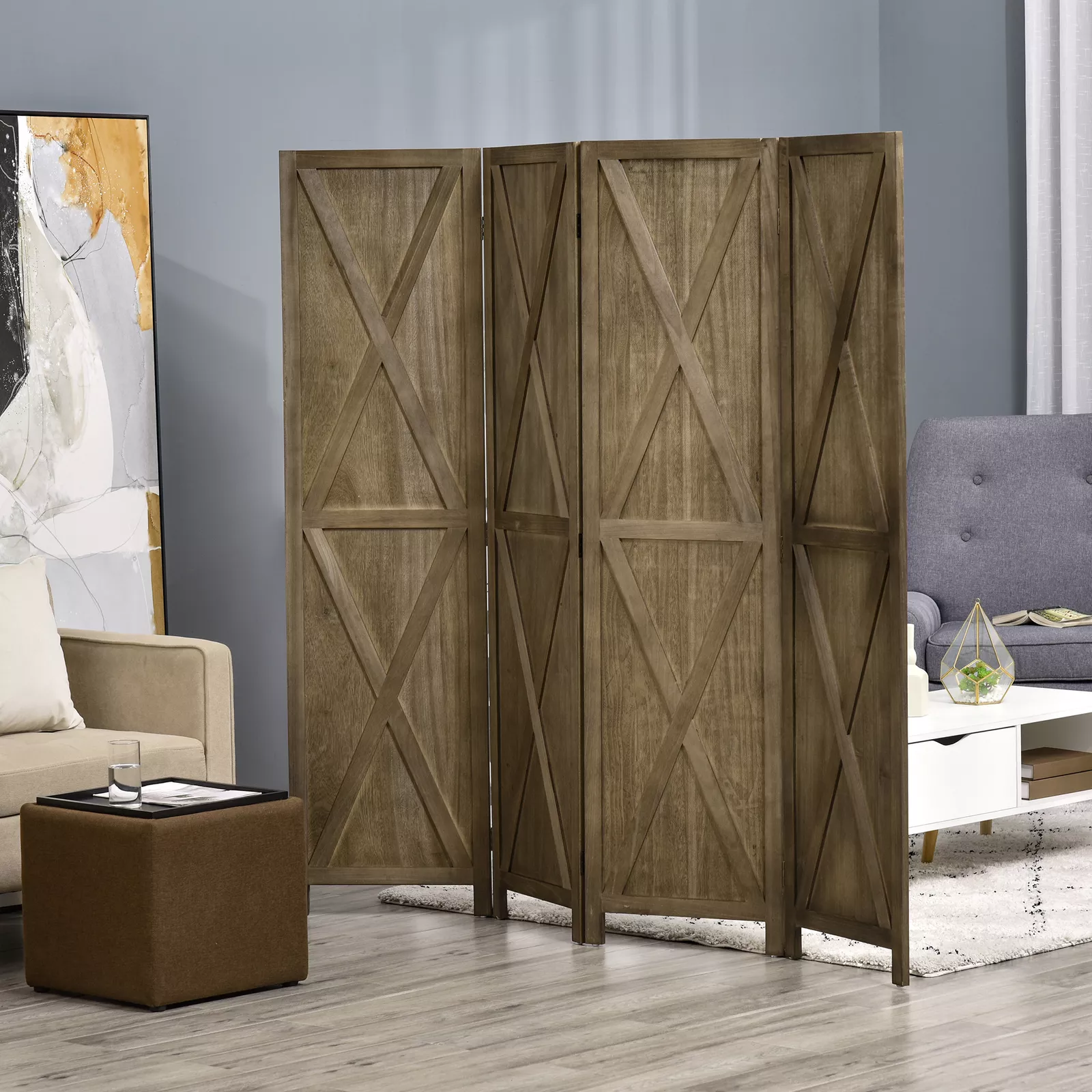 4 Panels Room Dividers Partition Wall