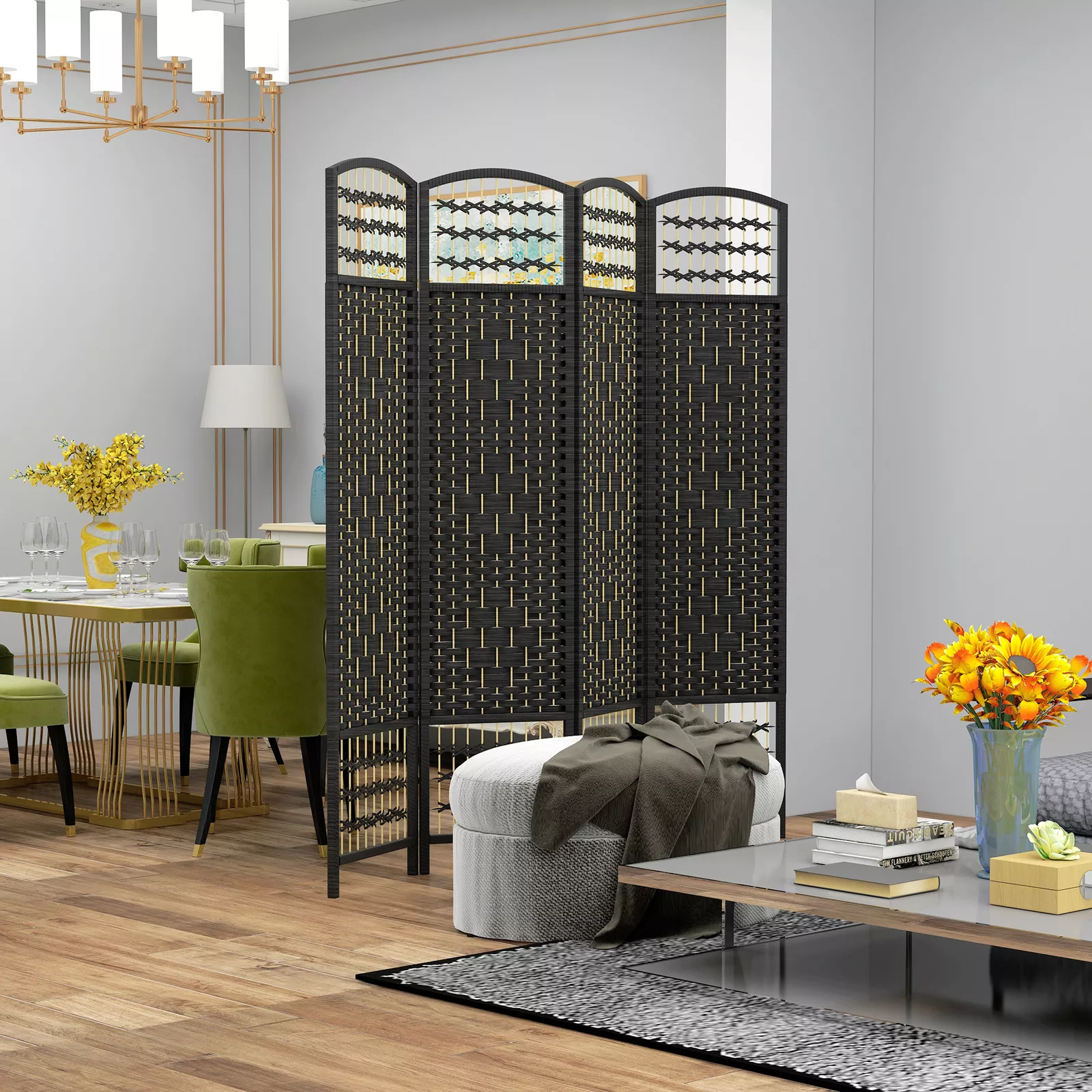 4 Panels Room Dividers Partition Wall - Image 7