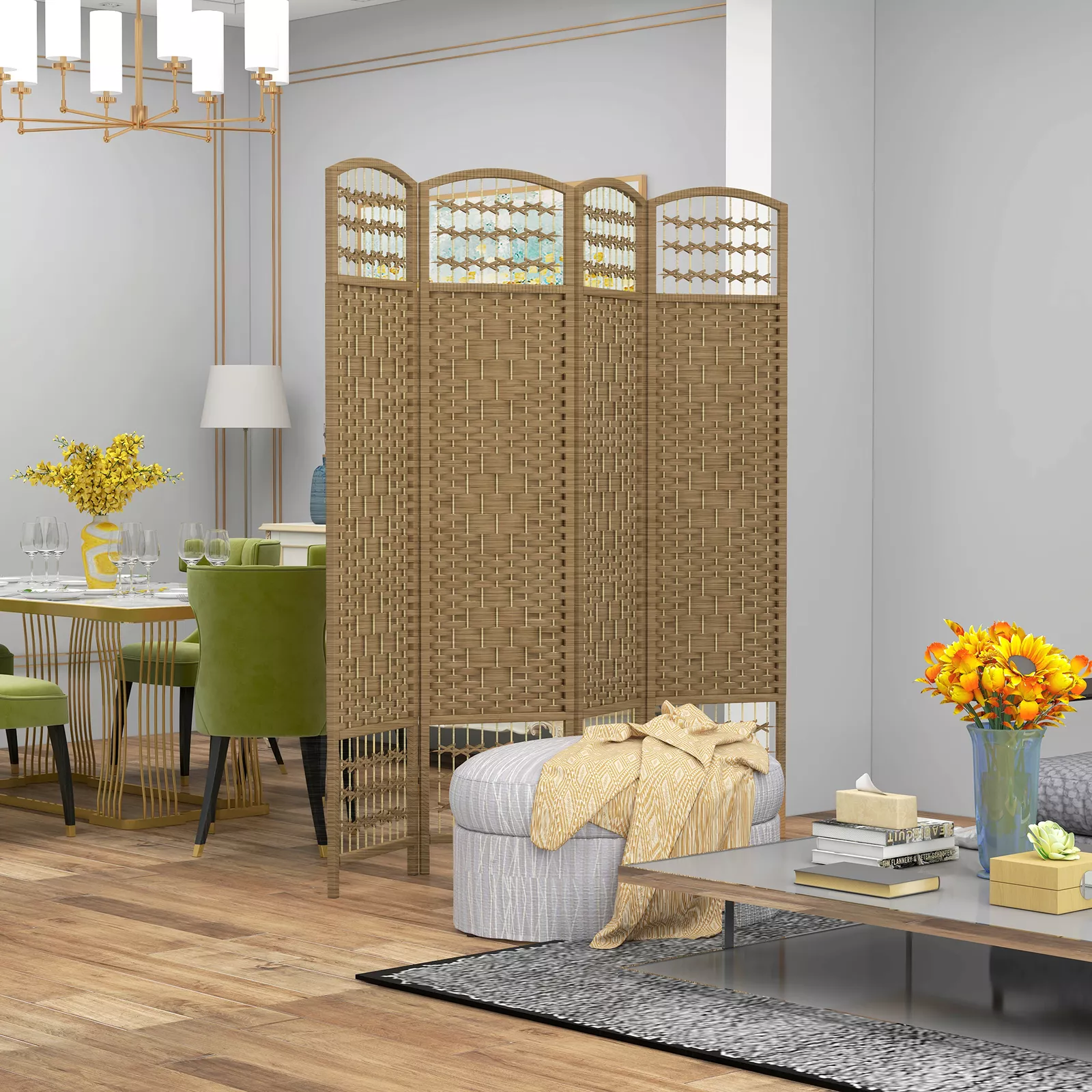 4 Panels Room Dividers Partition Wall - Image 8