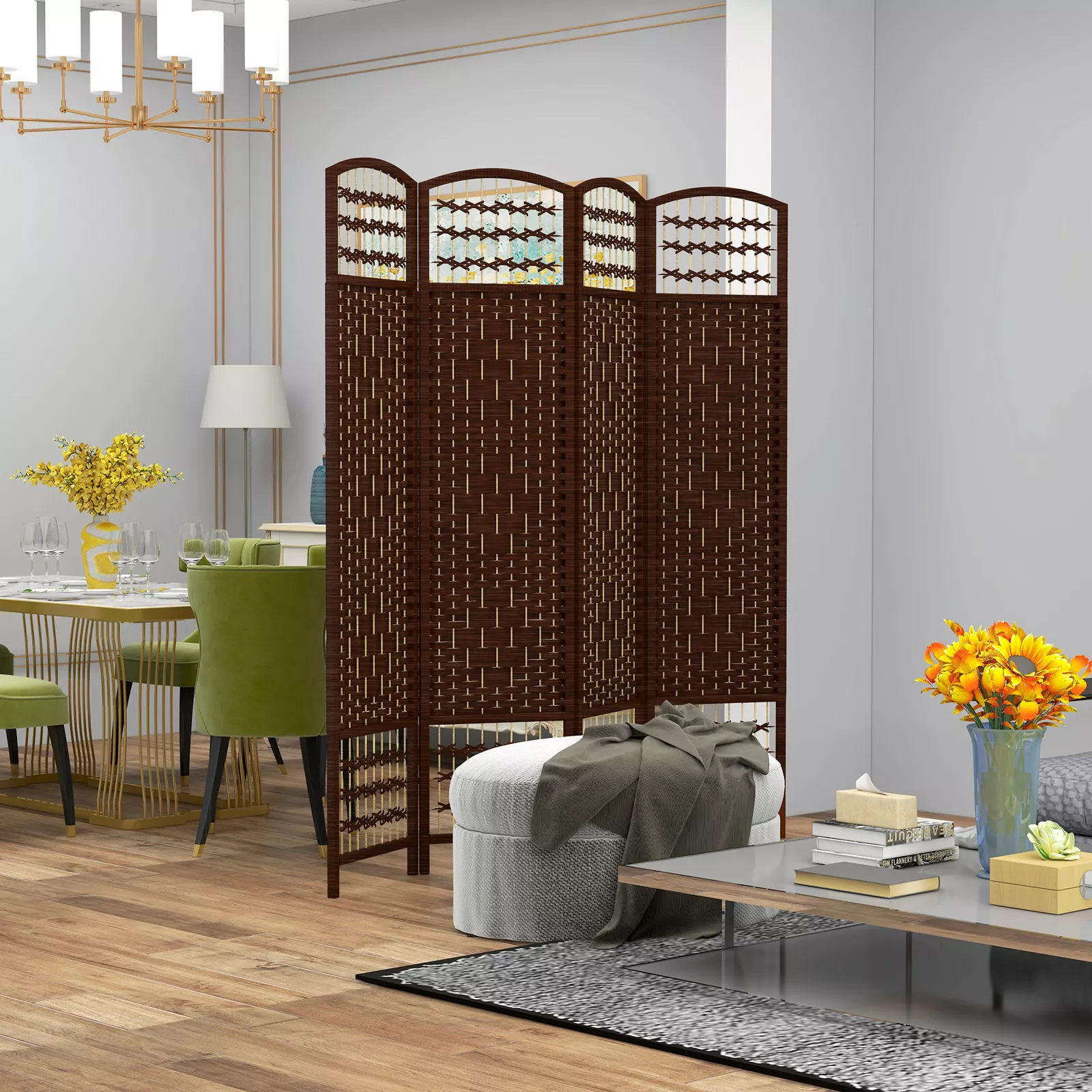 4 Panels Room Dividers Partition Wall - Image 9