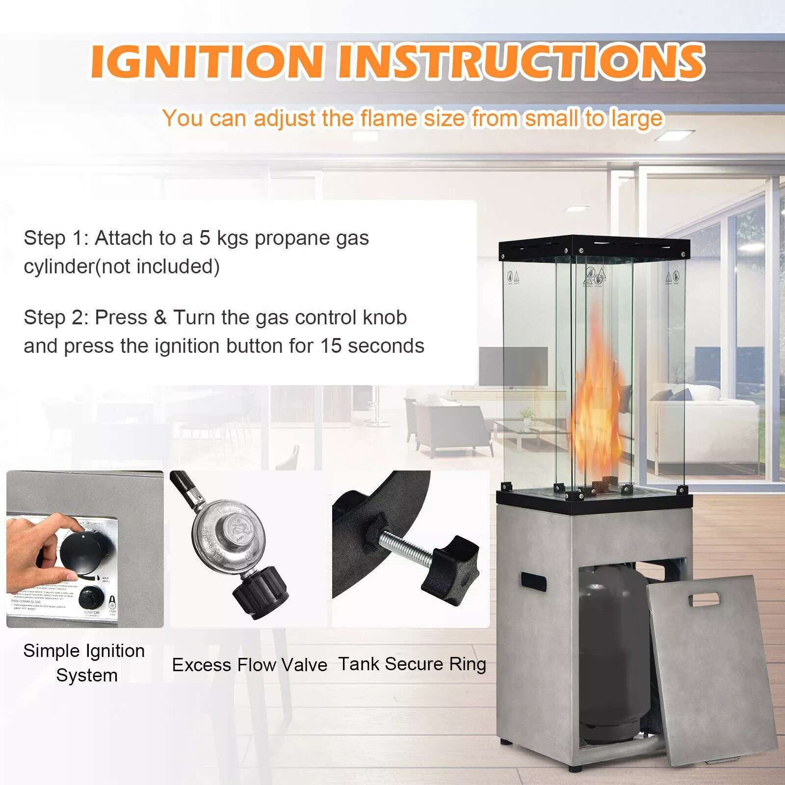 41000 BTU Outdoor Patio Gas Heater - Image 4