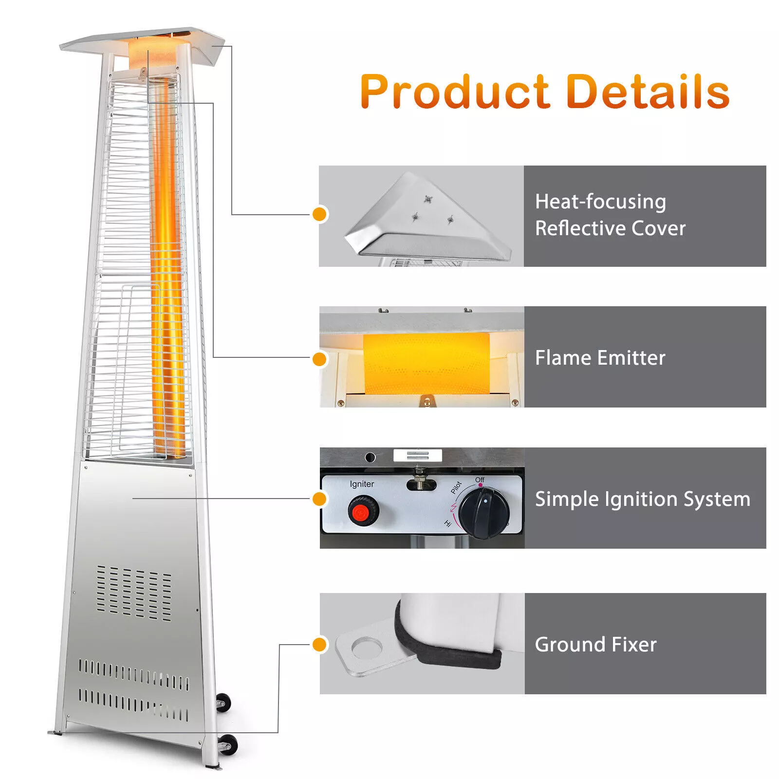42000 BTU Outdoor Patio Gas Heater - Image 3