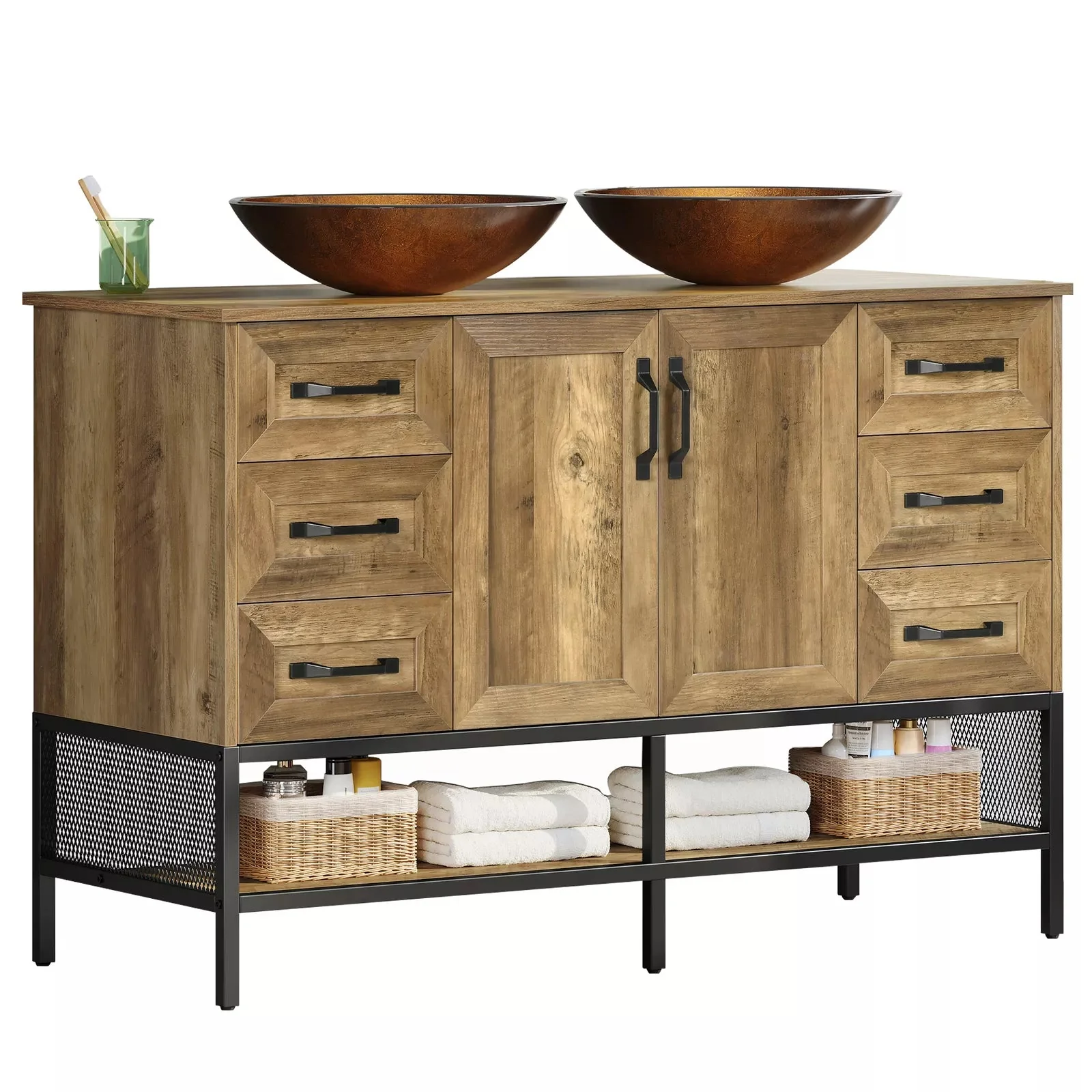 47" Double Bathroom Vanity Cabinet With Sink - Image 3