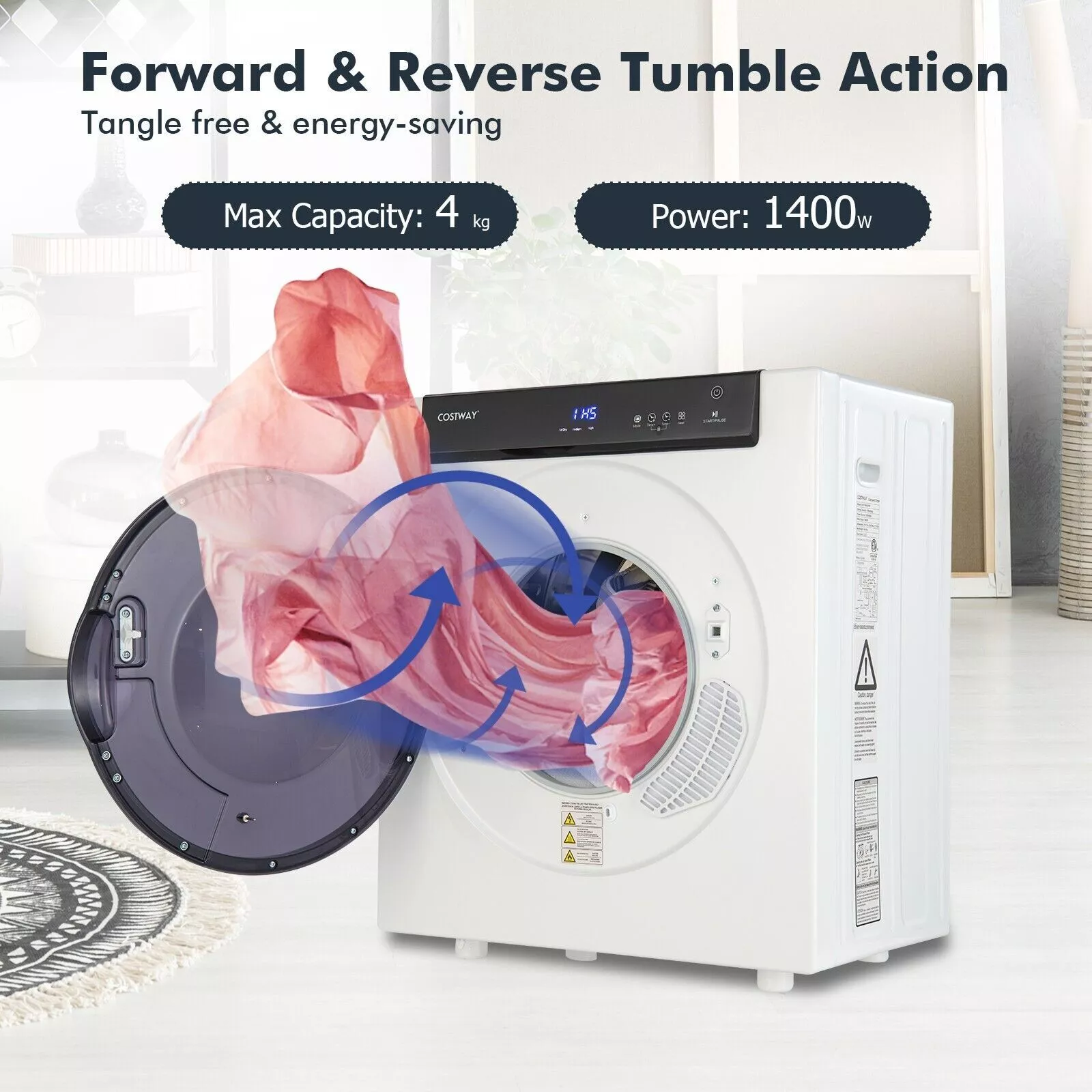 4KG Electric Vented Tumble Dryer - Image 3
