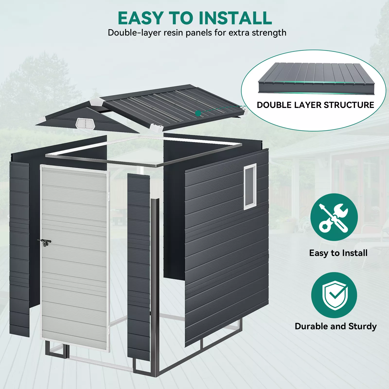 4x6 Outdoor Utility Storage Shed - Image 3