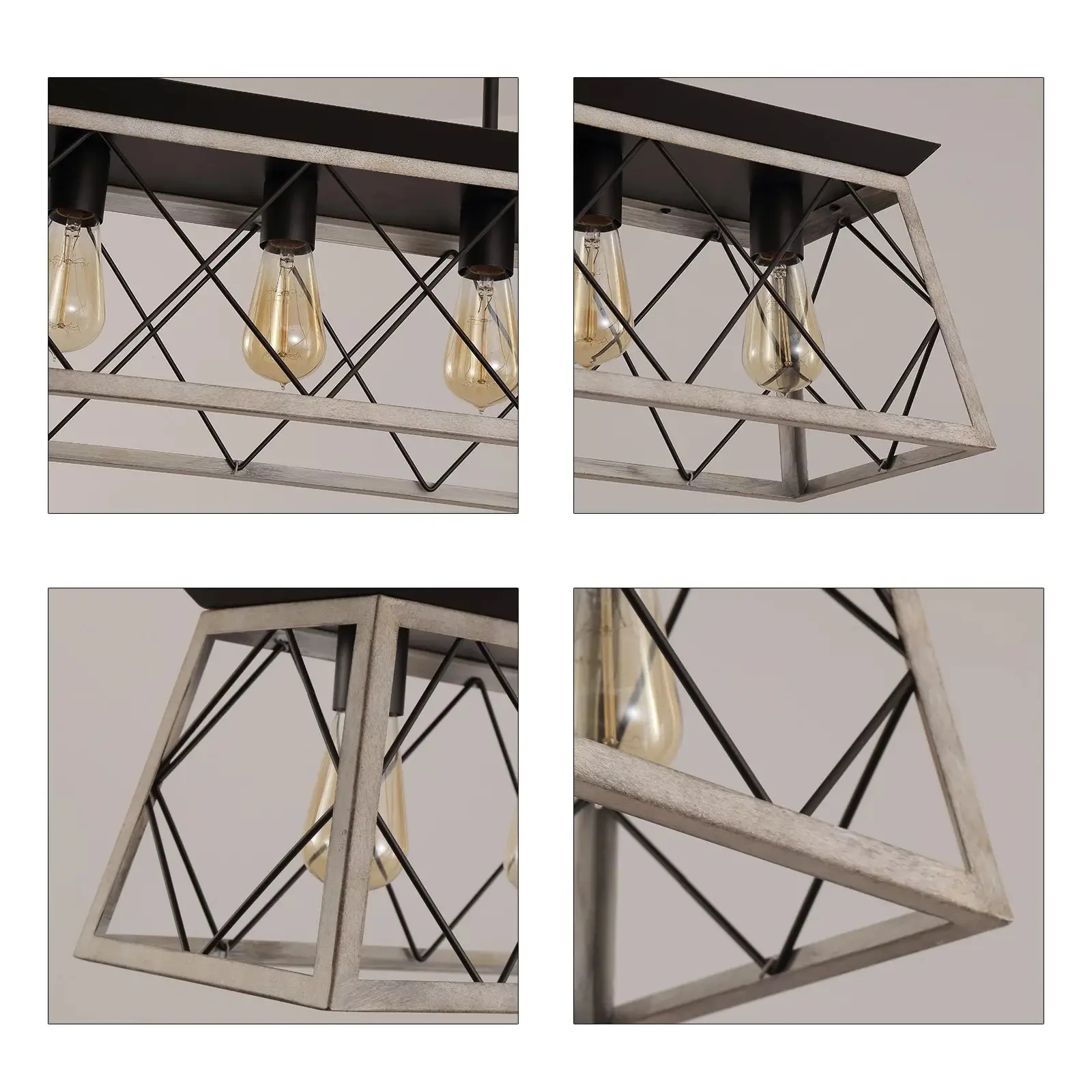 5 Lights Linear Farmhouse Dining Room Chandelier - Image 5