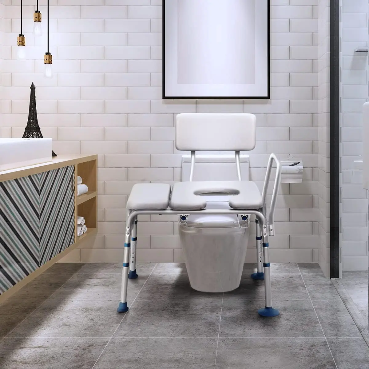 500lbs Shower Transfer Bench With Commode - Image 7