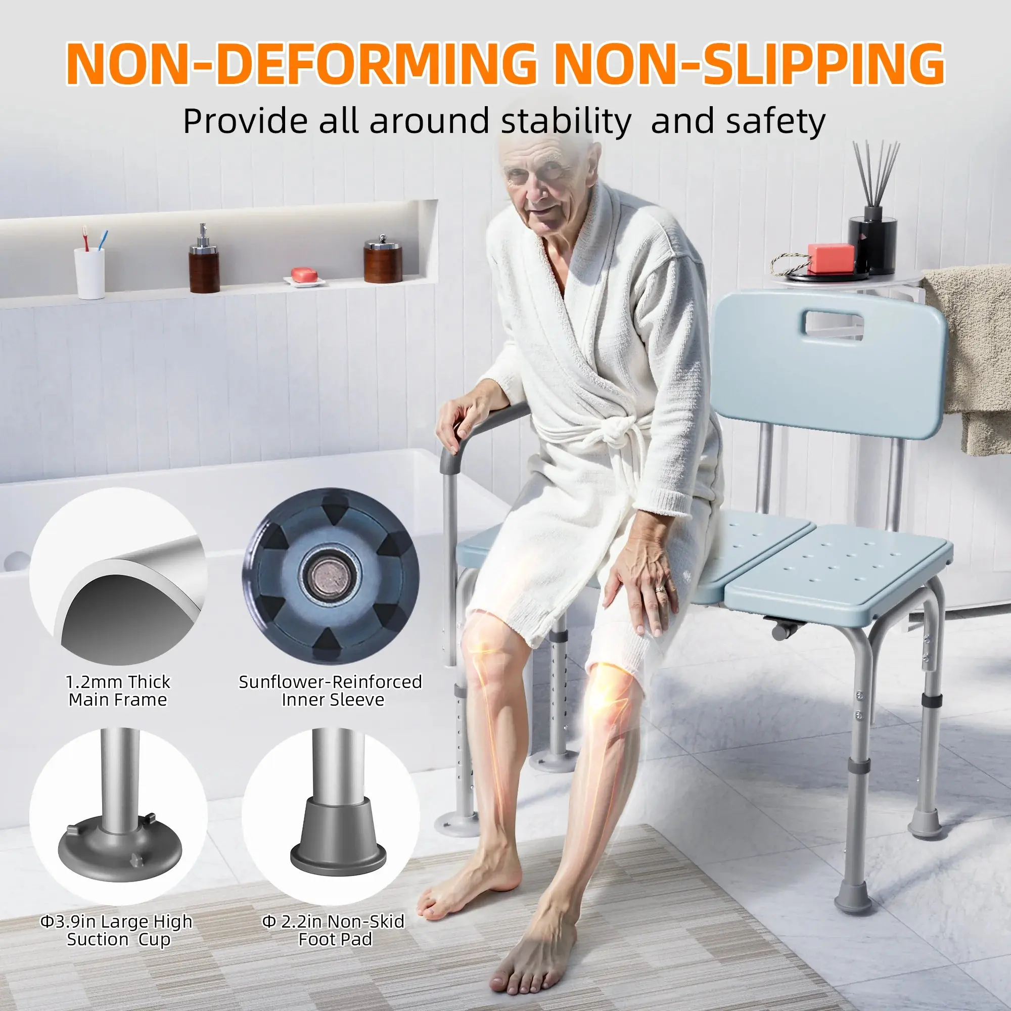 500lbs Shower Transfer Bench - Image 4