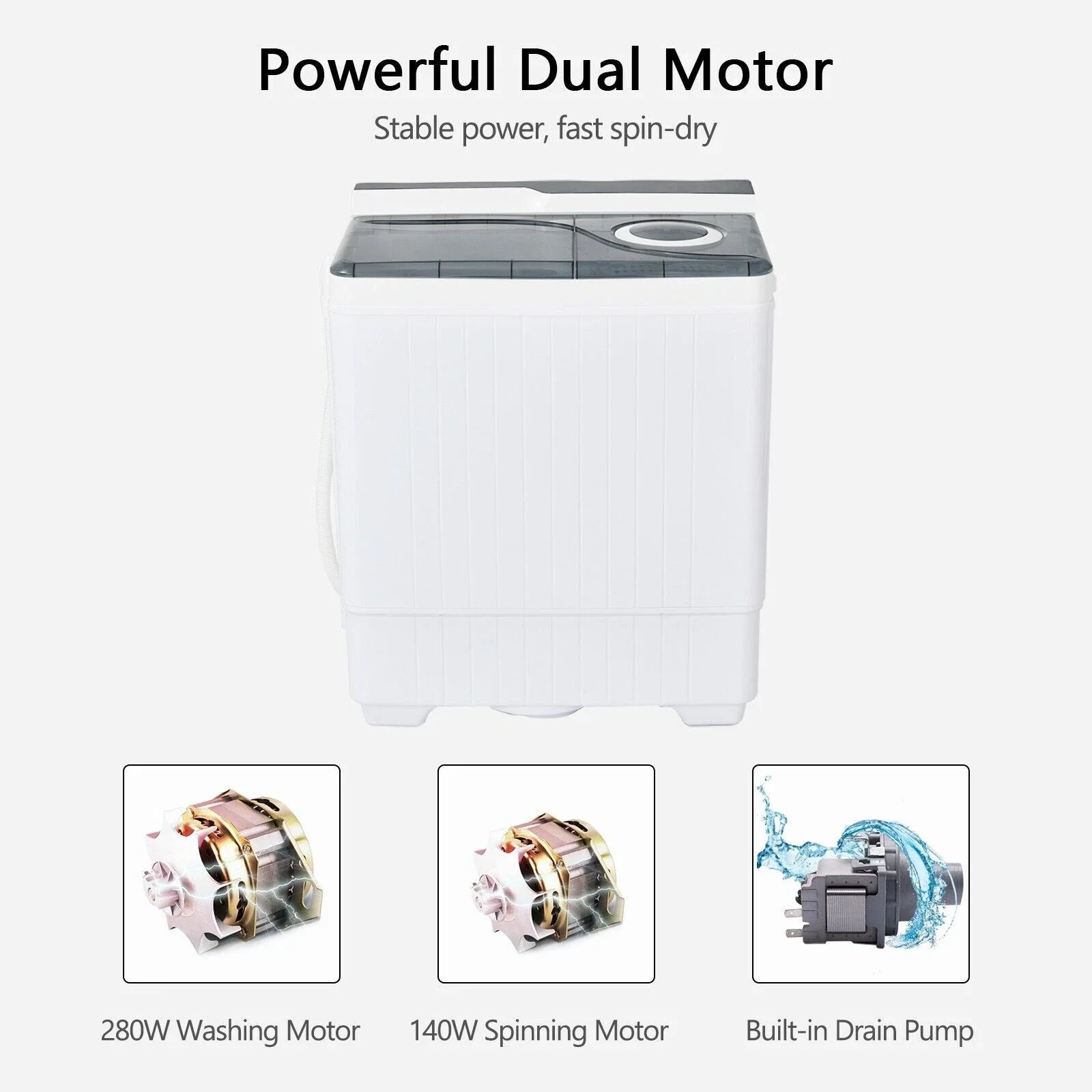 6.5KG Portable Washing Machine & Spin Dryer - Image 5
