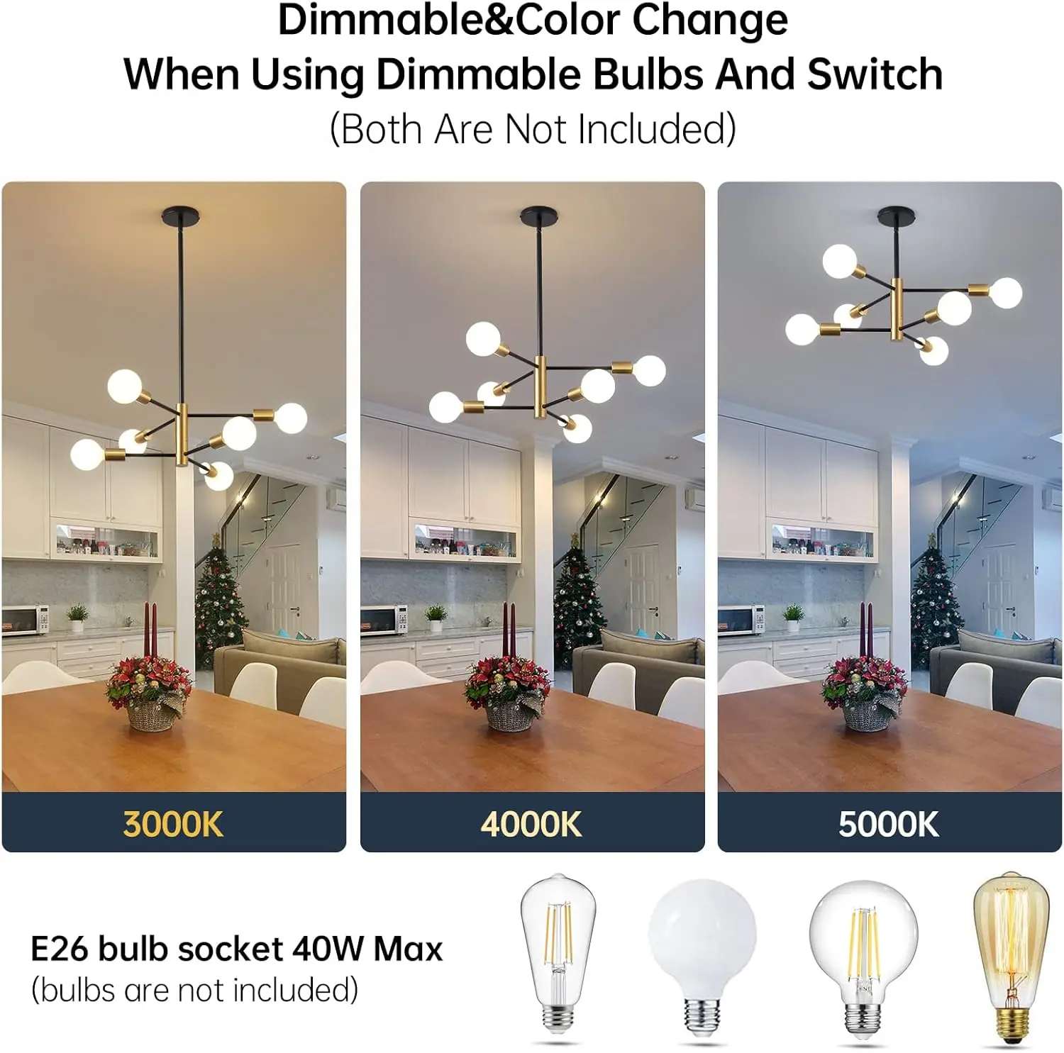 6 Lights Sputnik Dining Room Chandelier - Image 5
