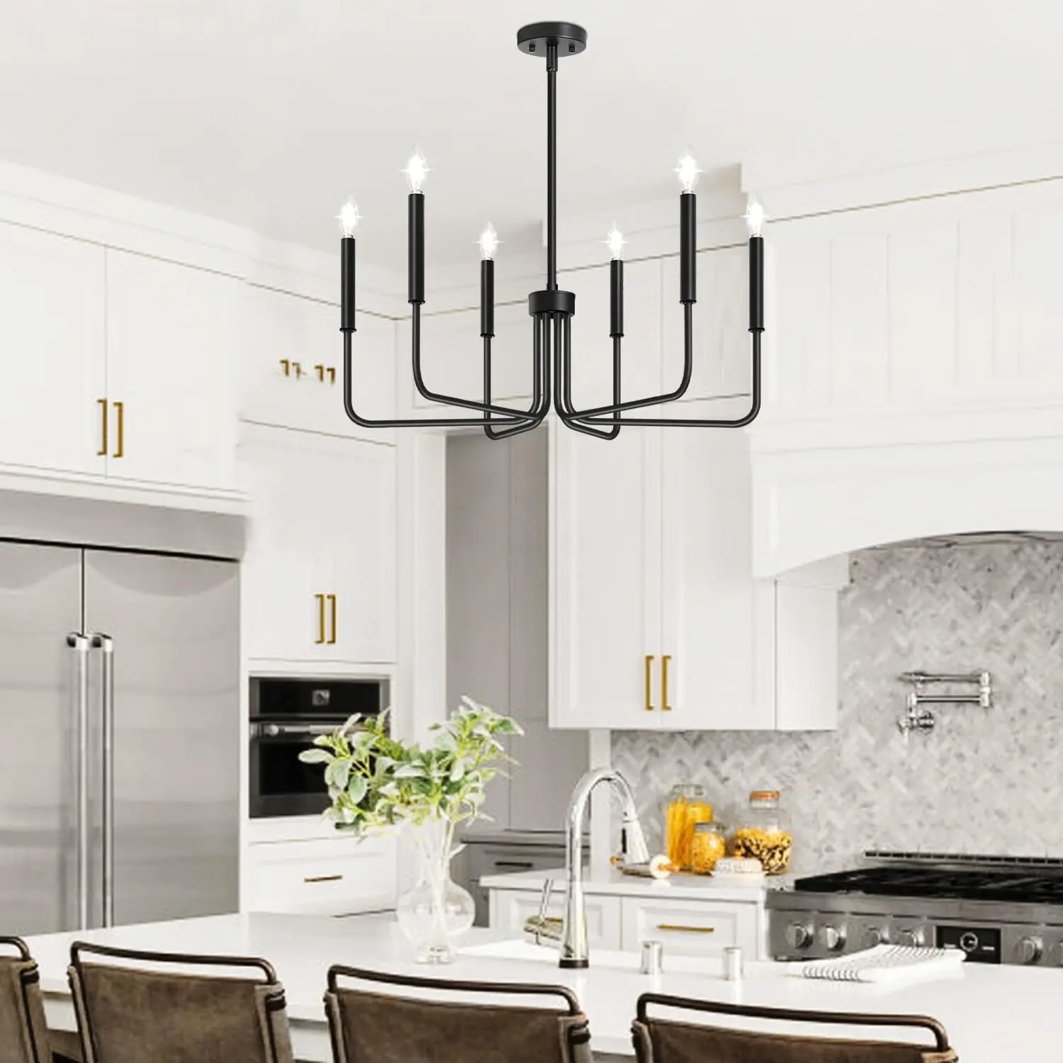 6 Lights Vintage Dining Room Chandelier