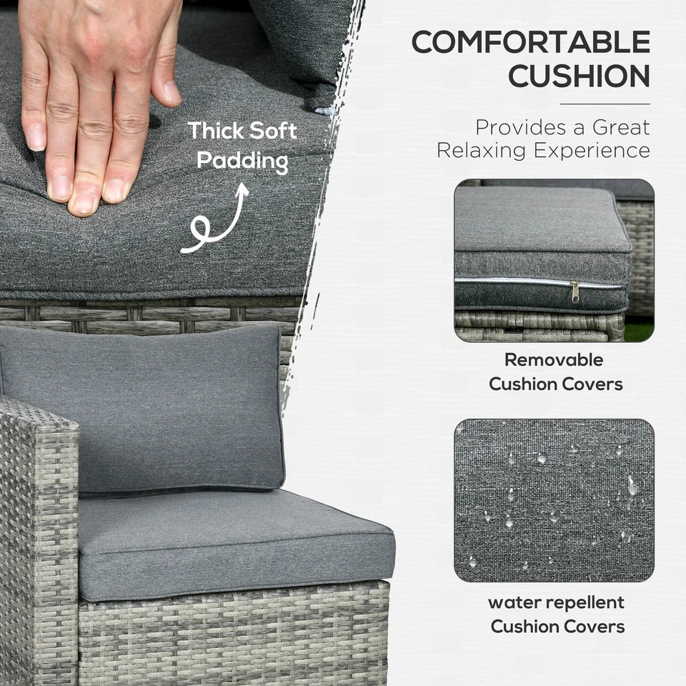 6 Piece Rattan Outdoor Patio Couch Set - Image 4