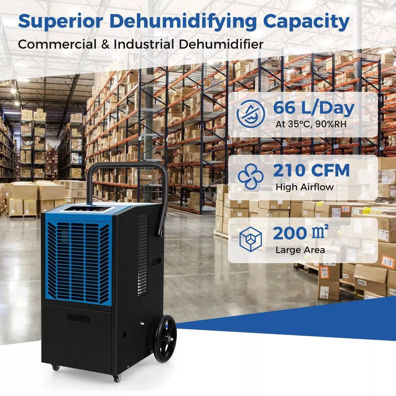 66L Professional Industrial Dehumidifier - Image 4