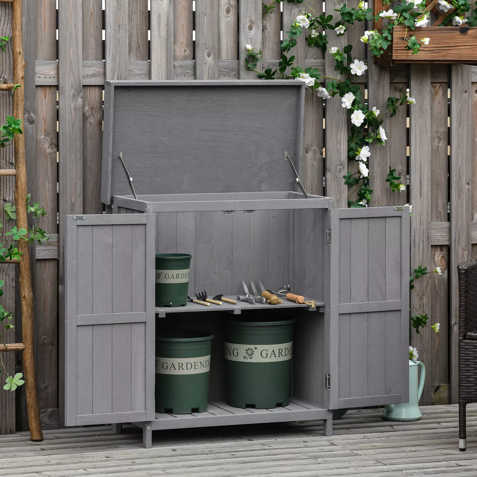 66lbs Wooden Outdoor Garden Shed