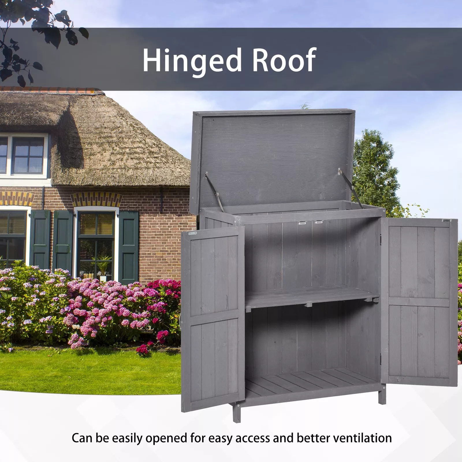 66lbs Wooden Outdoor Garden Shed - Image 4