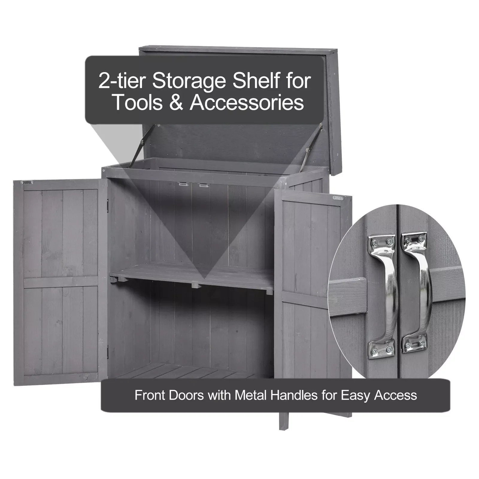 66lbs Wooden Outdoor Garden Shed - Image 5