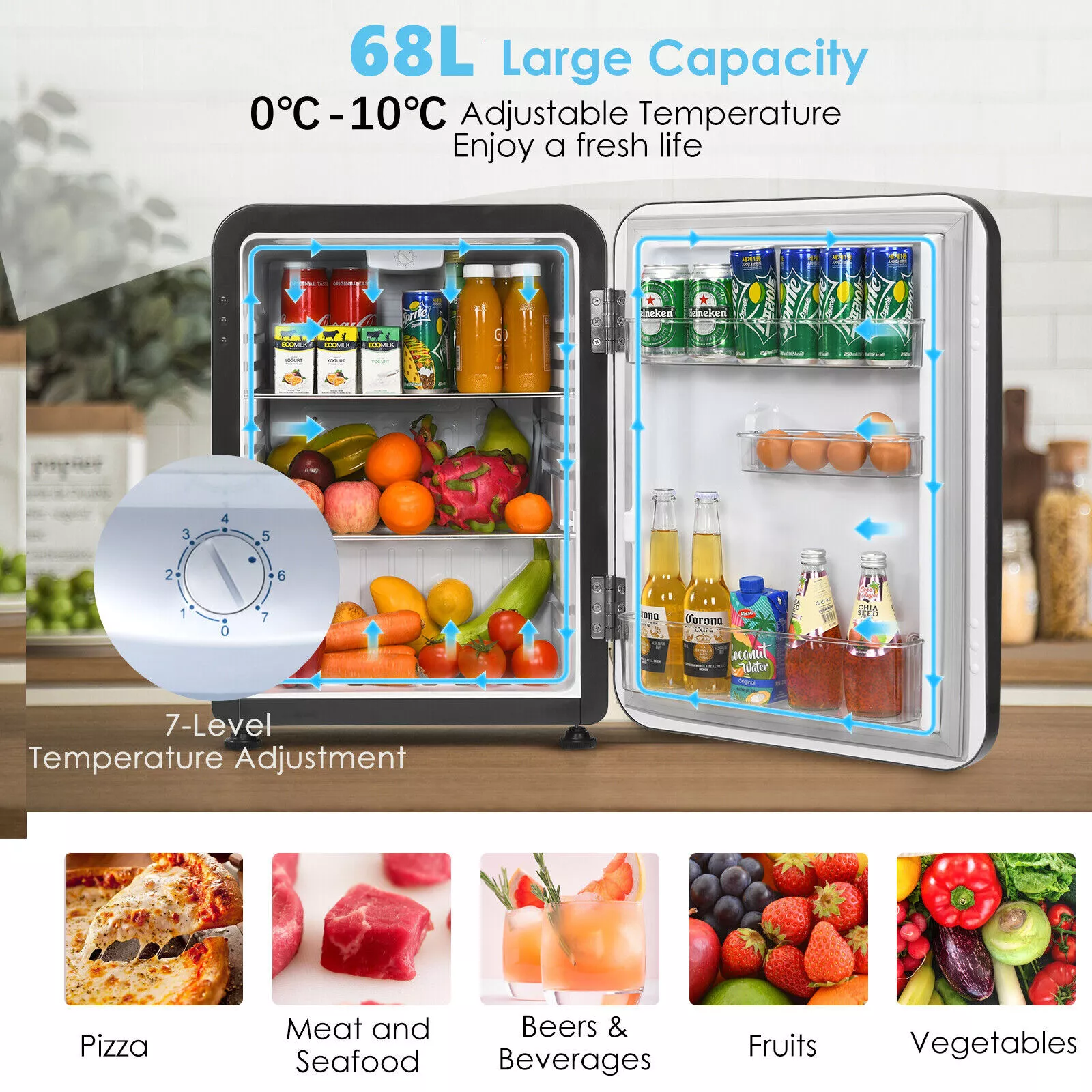 68L Bedroom Mini Drinks Fridge - Image 6