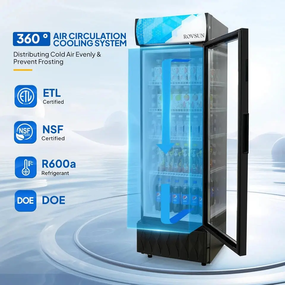 8.1 Cu Ft Commercial Drink Cooler Fridge - Image 3