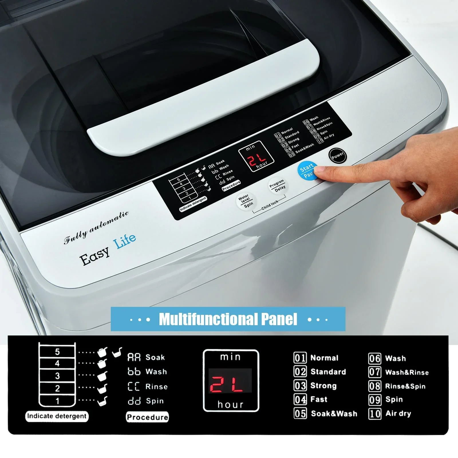 8.8lbs Portable Apartment Ventless Washer & Spin Dryer - Image 6