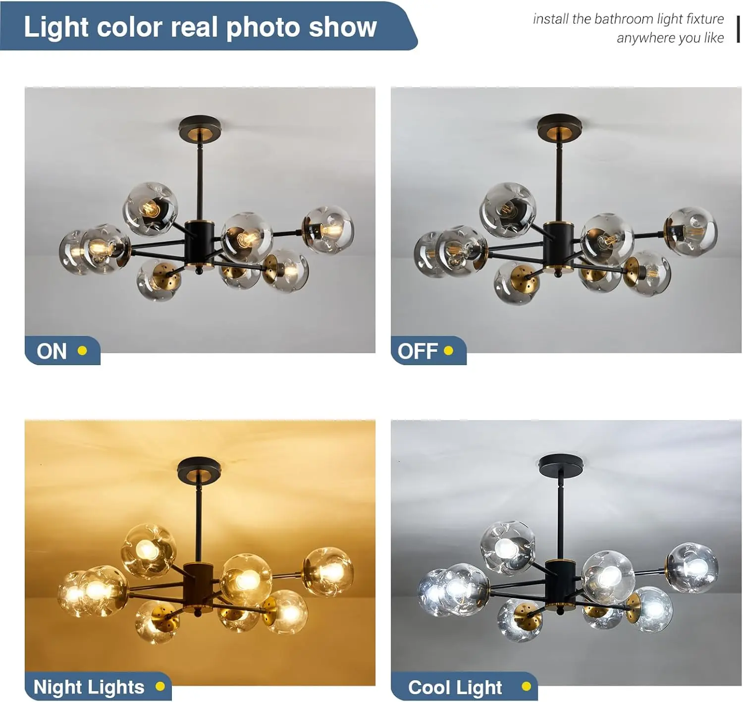 8 Lights Sputnik Dining Room Chandelier - Image 3