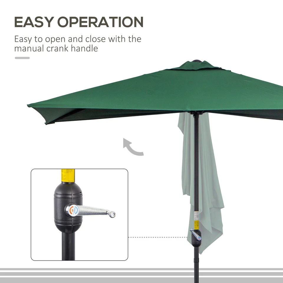 8FT Half Outdoor Large Patio Umbrella - Image 3
