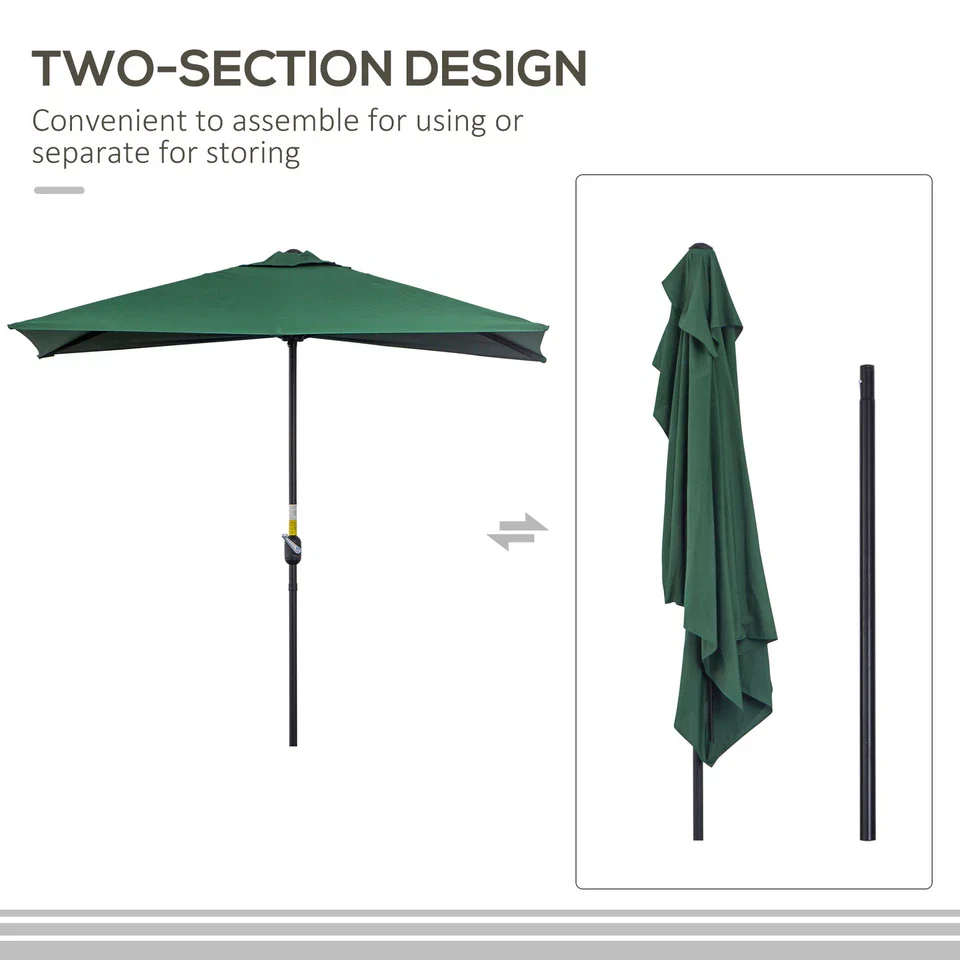 8FT Half Outdoor Large Patio Umbrella - Image 4
