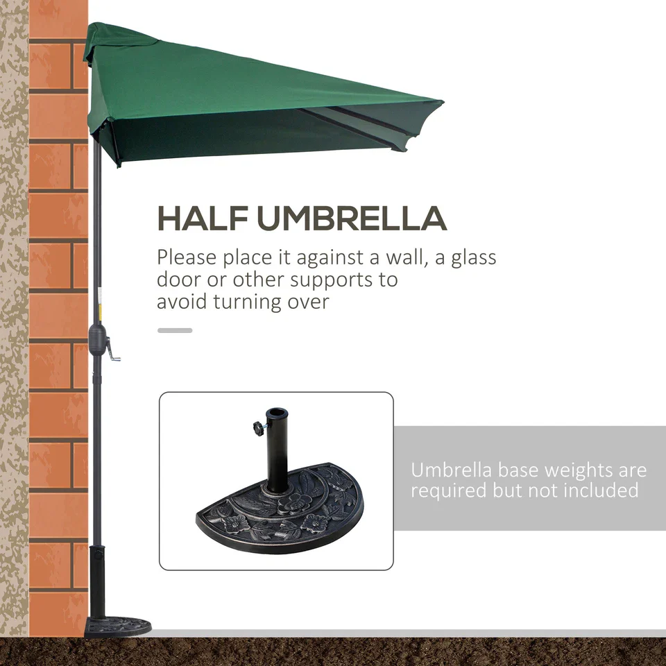 8FT Half Outdoor Large Patio Umbrella - Image 5