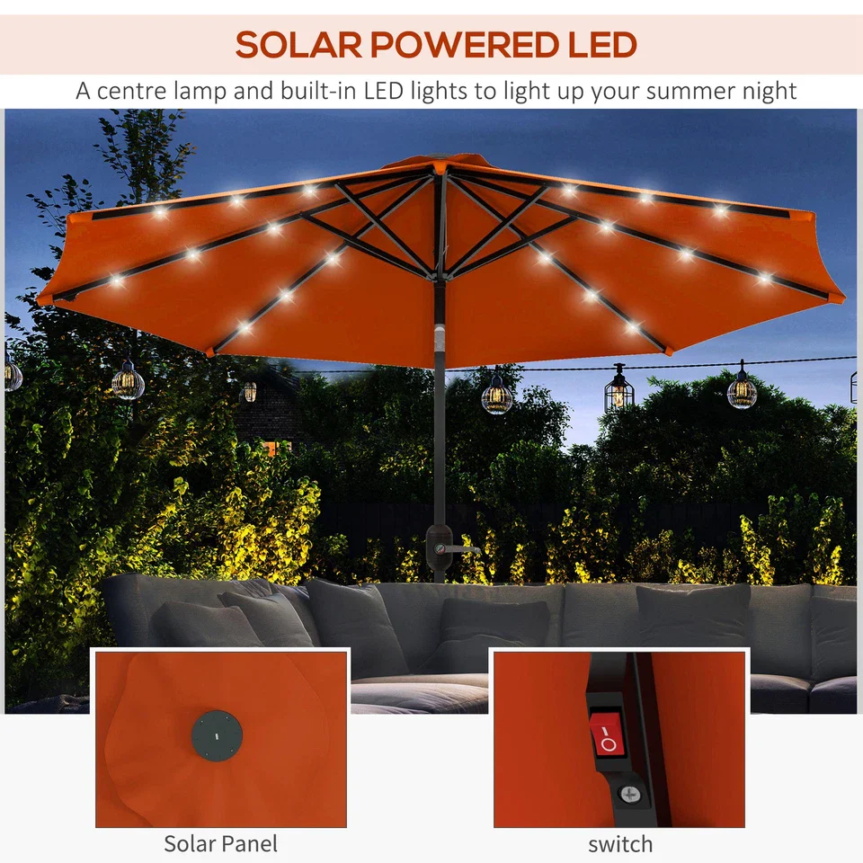 9FT Outdoor Large Patio Umbrella With LED - Image 3