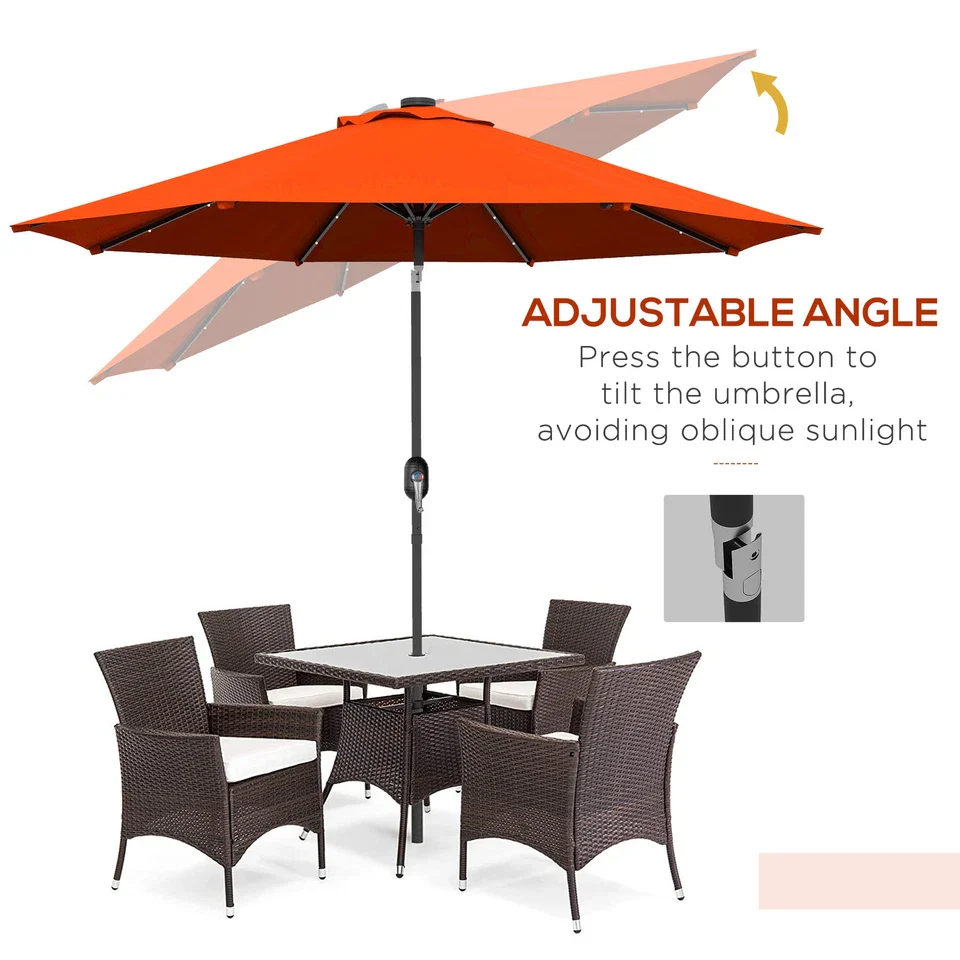 9FT Outdoor Large Patio Umbrella With LED - Image 4