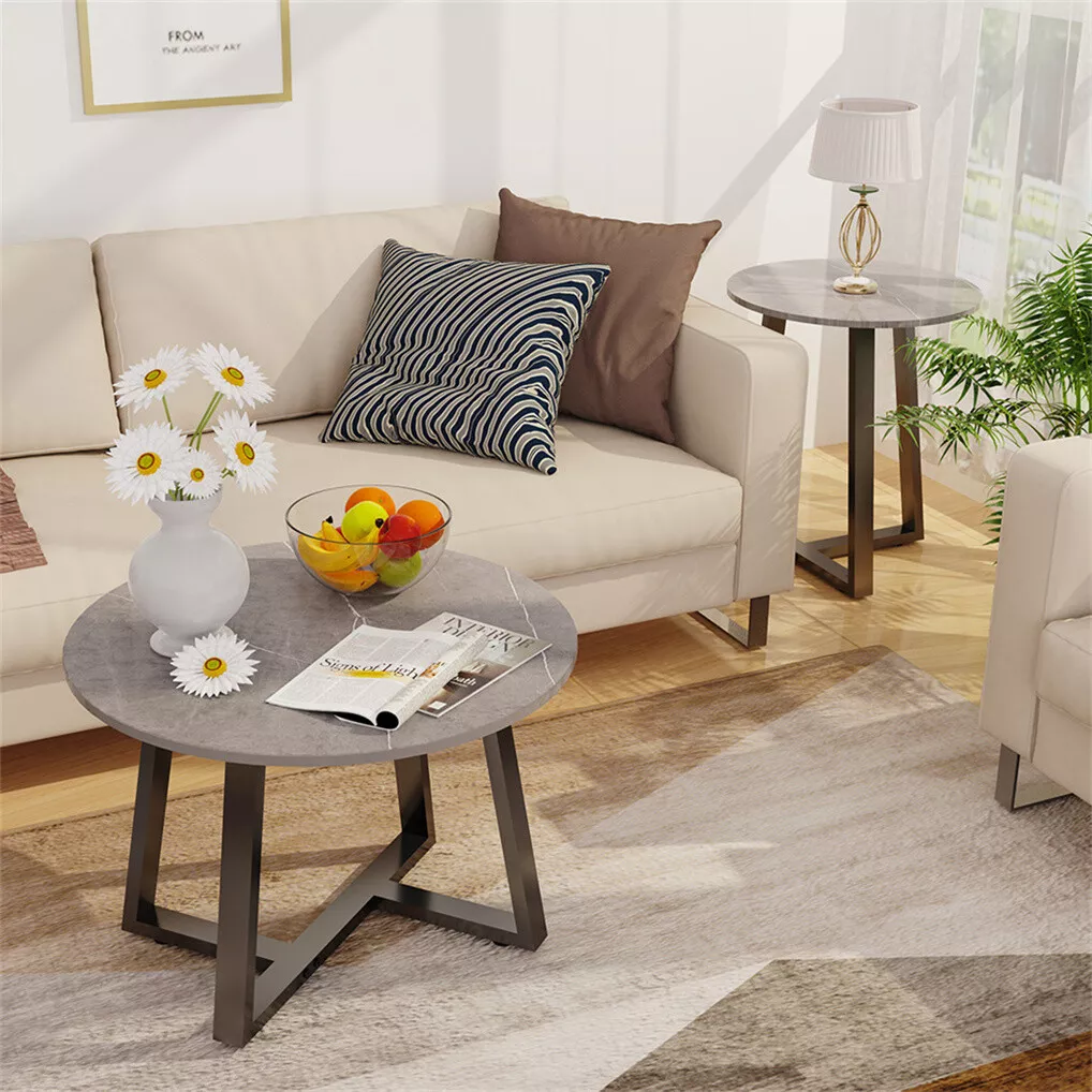 Abbie Round Marble Nesting Coffee Table - Image 2