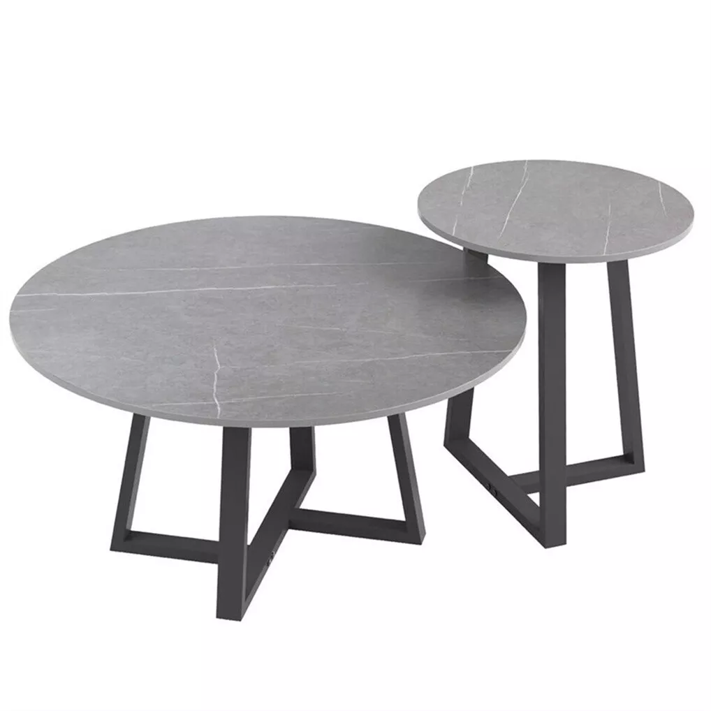 Abbie Round Marble Nesting Coffee Table - Image 3