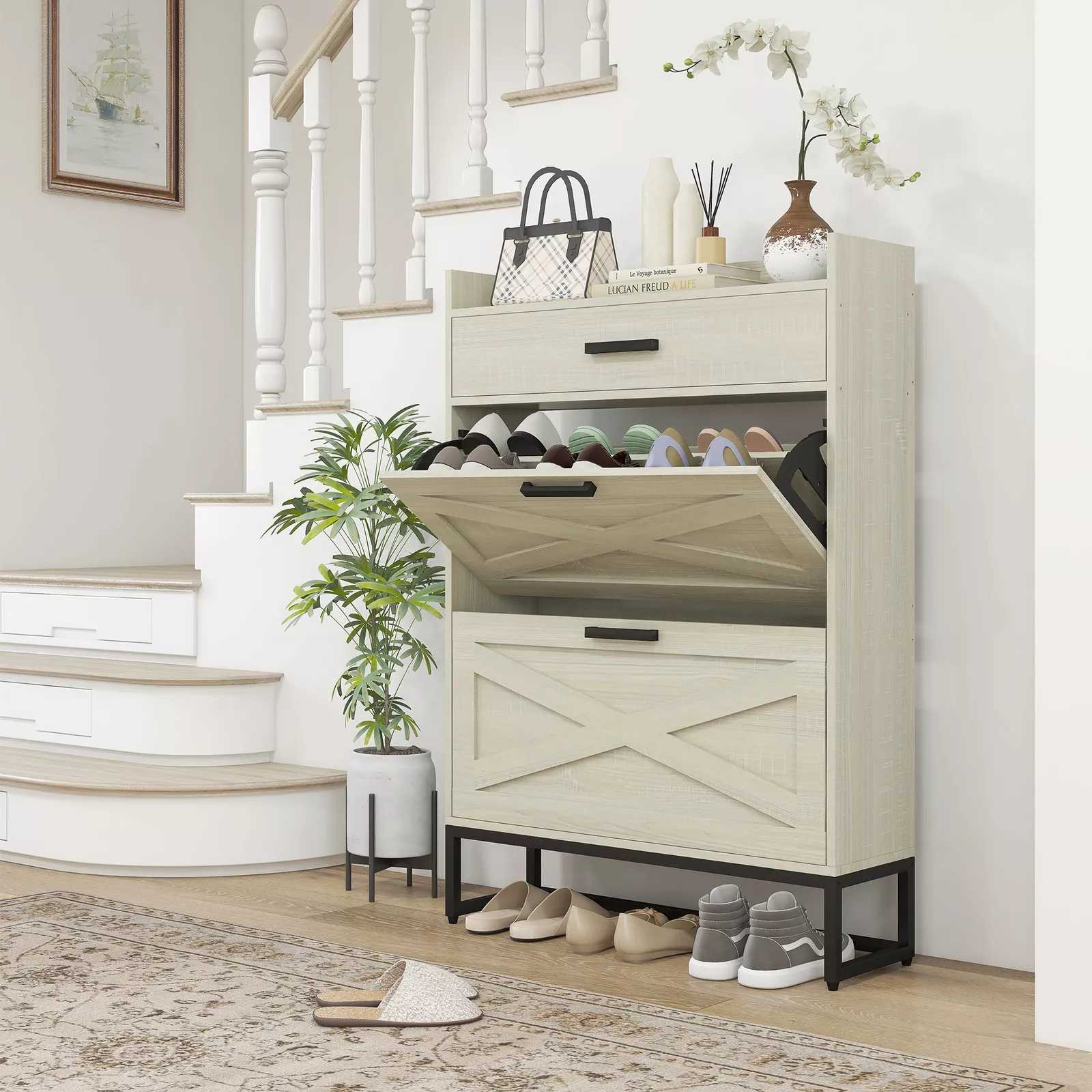 Adele Narrow Entryway Shoe Cabinet