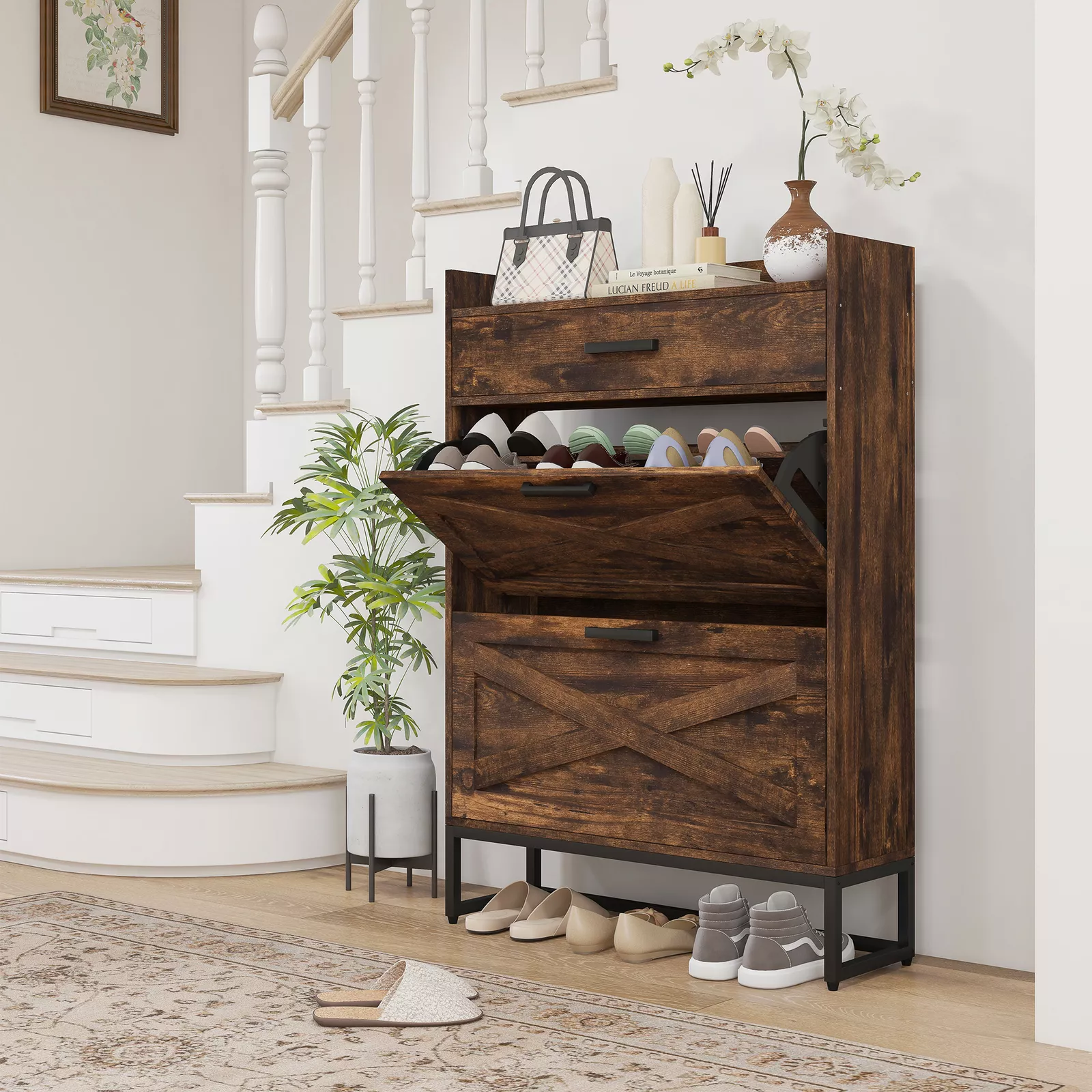Adele Narrow Entryway Shoe Cabinet - Image 10