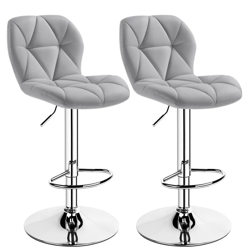 Adem Leather Swivel Kitchen Bar Stools (Set of 2) - Image 2
