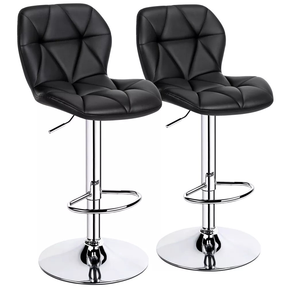 Adem Leather Swivel Kitchen Bar Stools (Set of 2) - Image 9