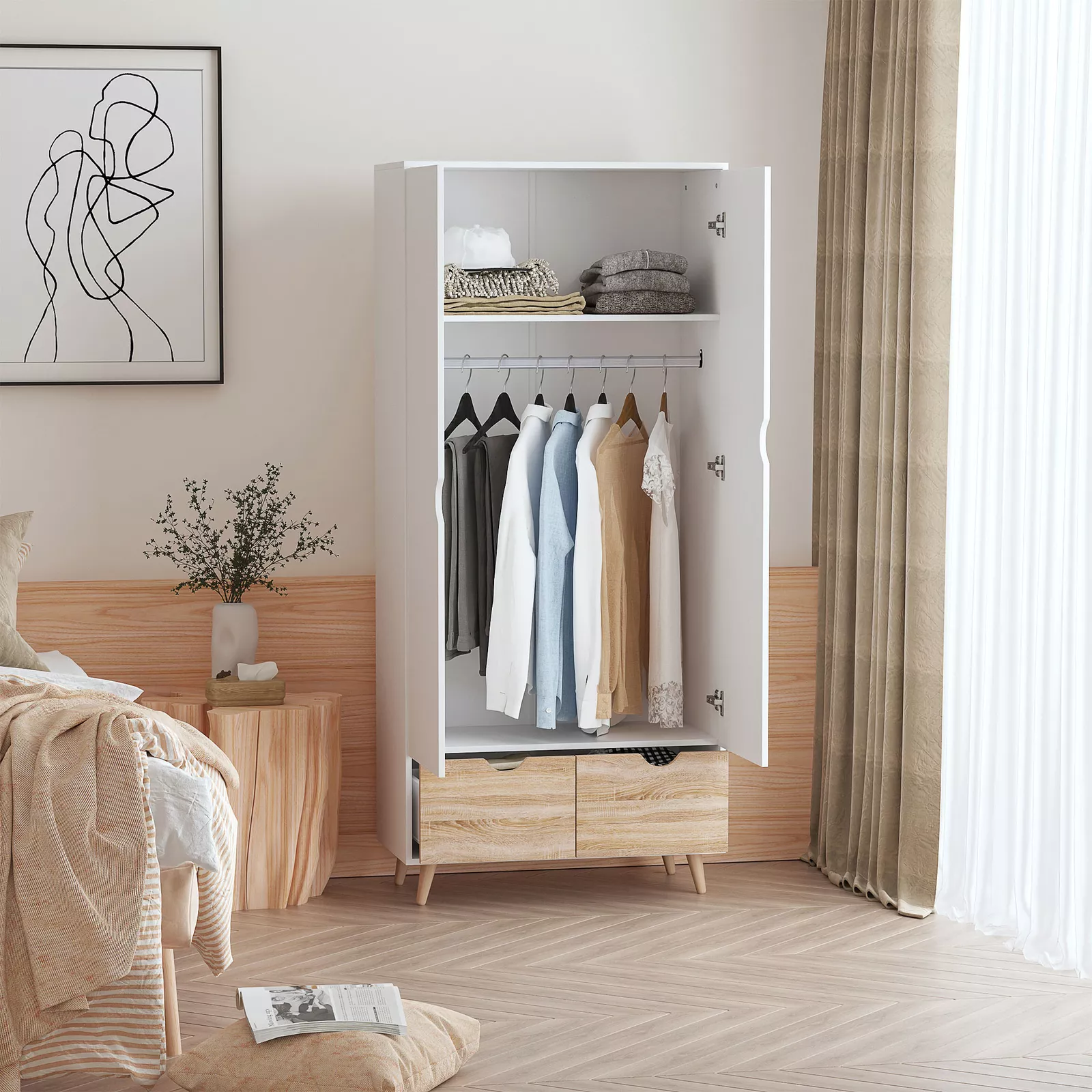 Alec 2 Door Wardrobe With Drawers - Image 3