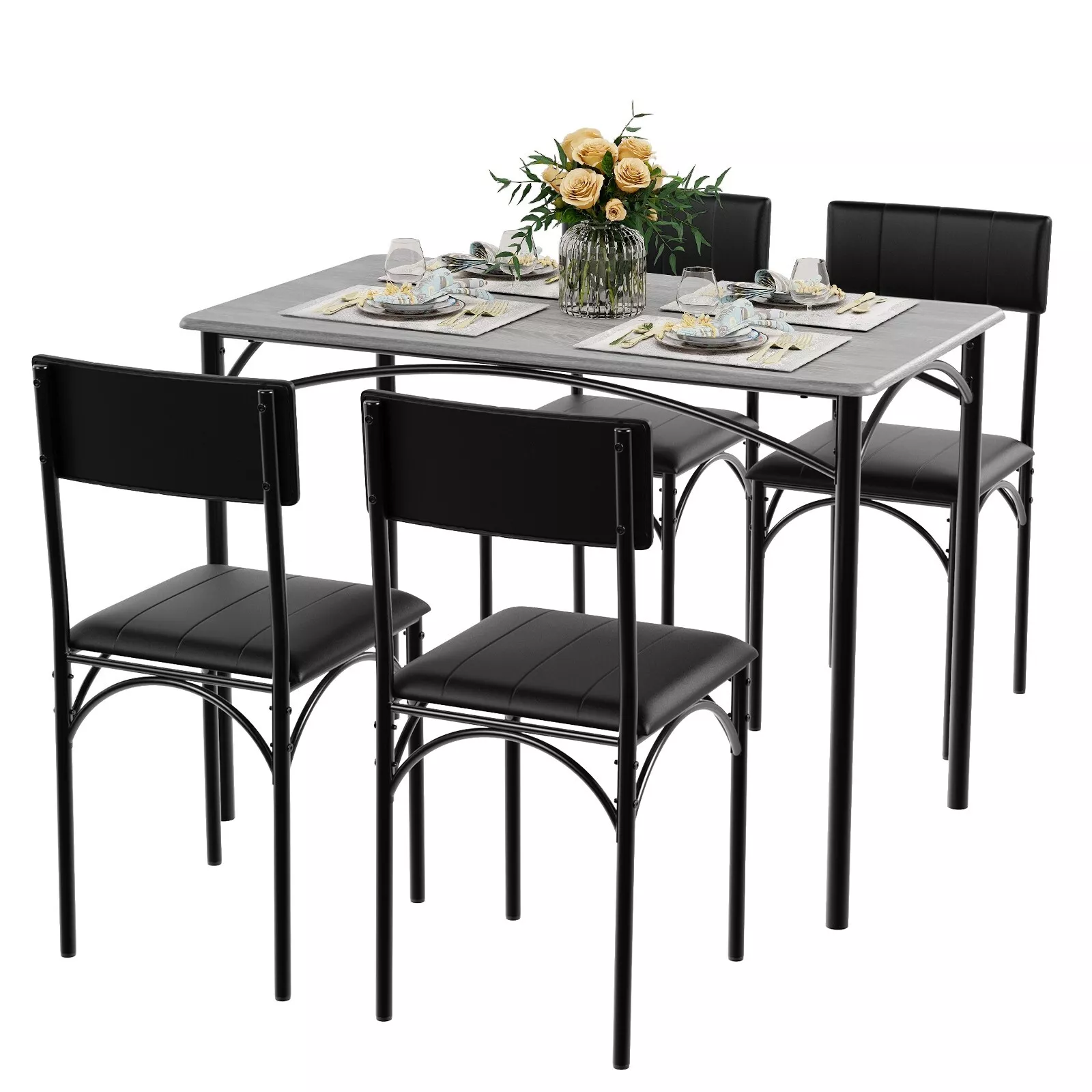 Alfie Kitchen Dining Table Set For 4 - Image 2
