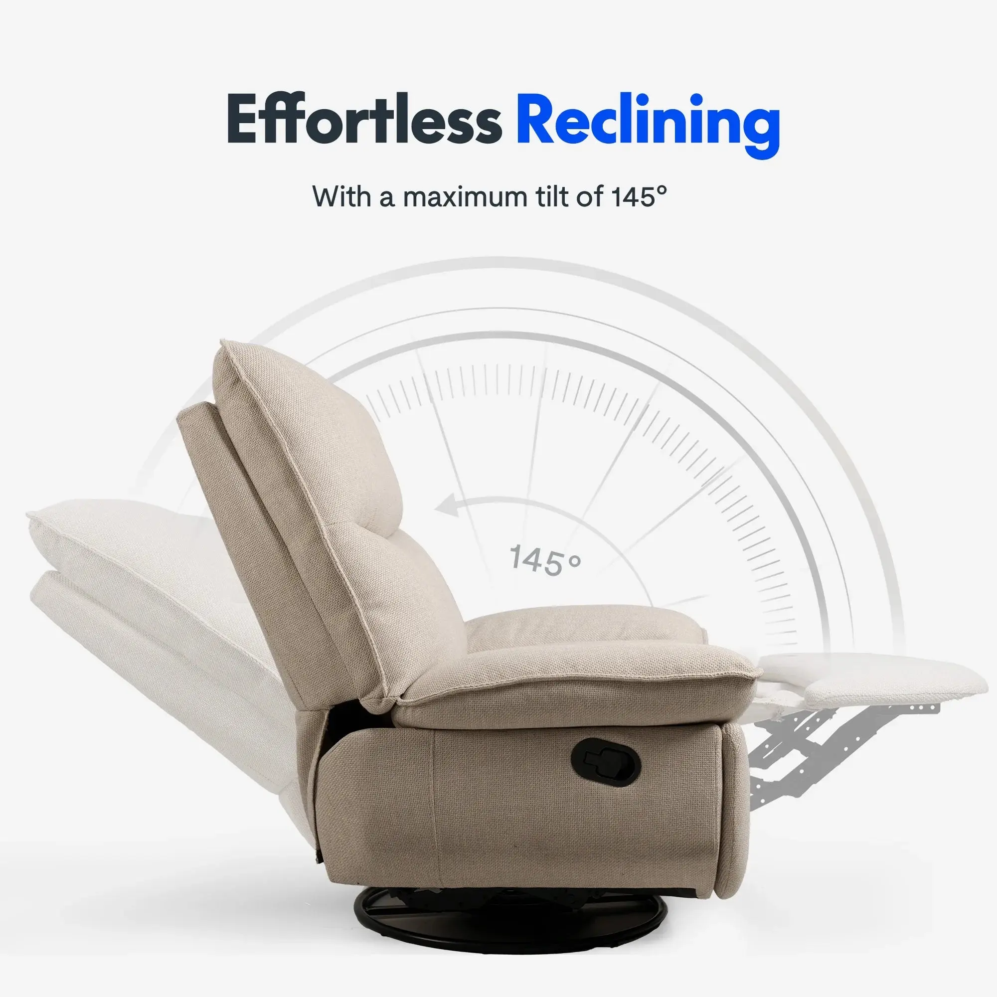 Alice Oversized Wide Swivel Recliner Chair - Image 4