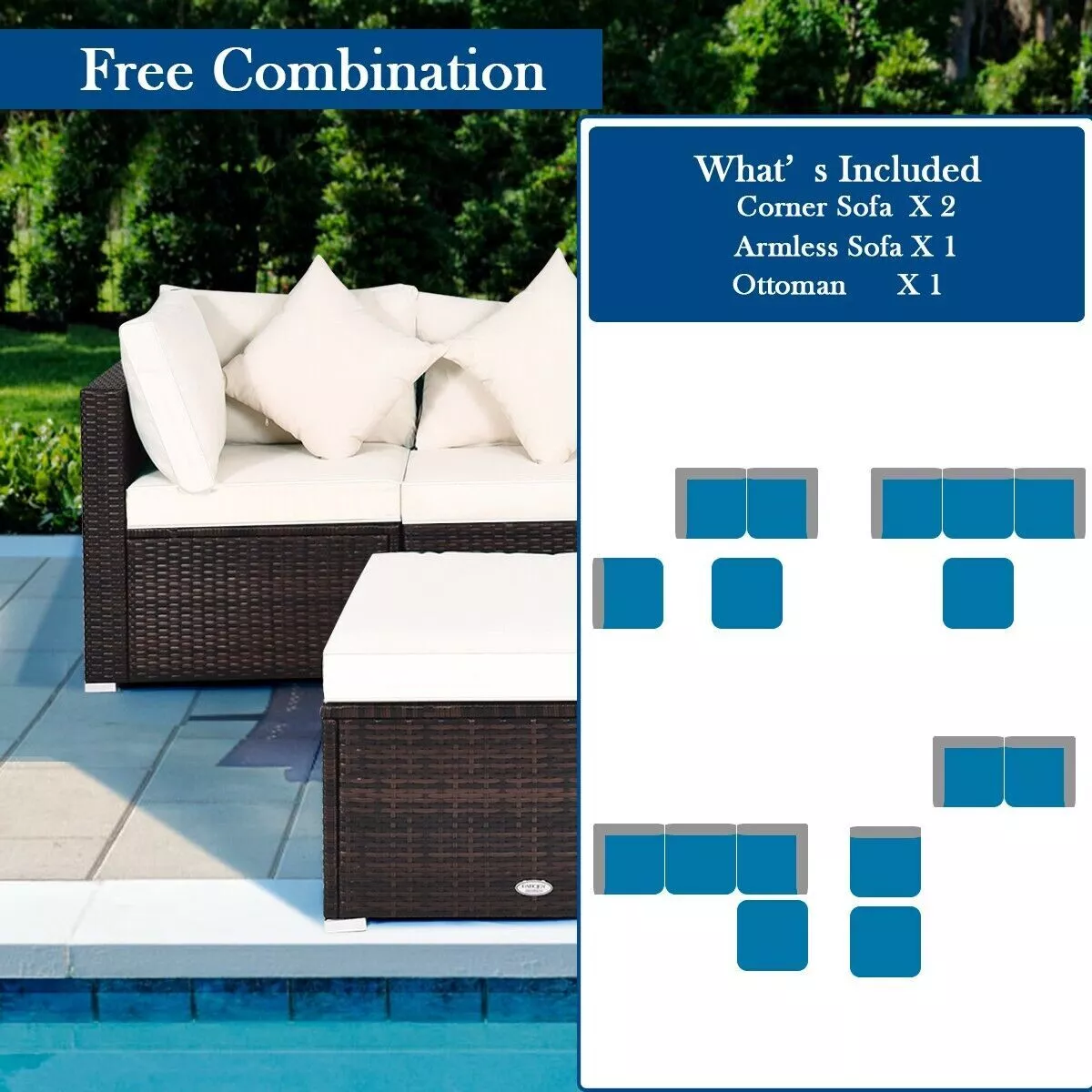 Allen 4 Pieces Garden Furniture Set - Image 6