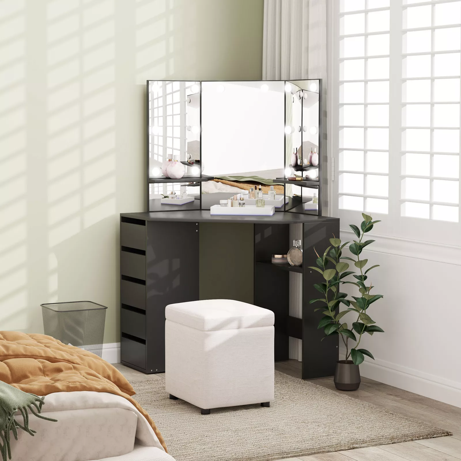 Amna Corner Vanity Dressing Table - Image 8