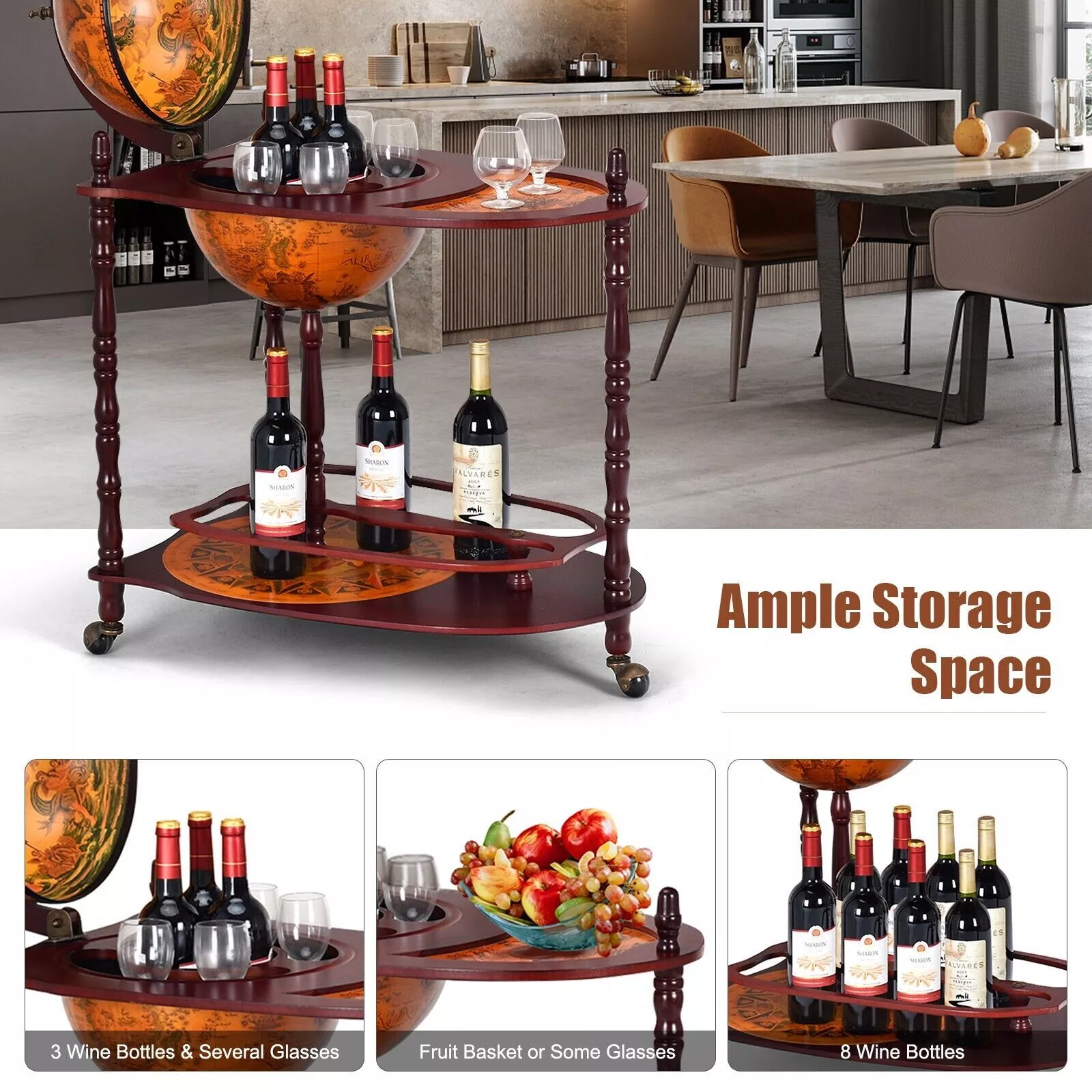Andre Globe Drinks Cabinet - Image 3