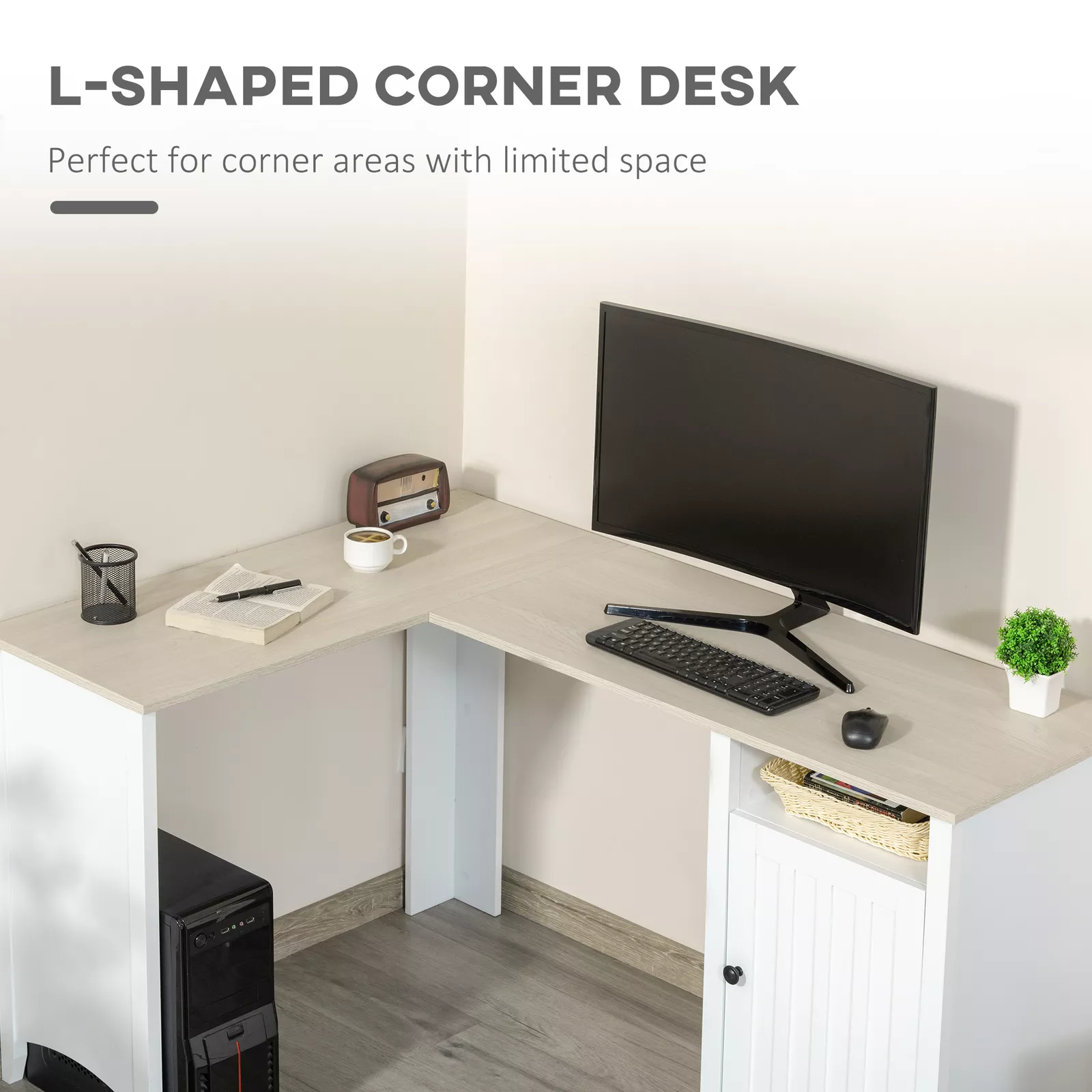 Andrea L Shape Office Computer Desk - Image 3