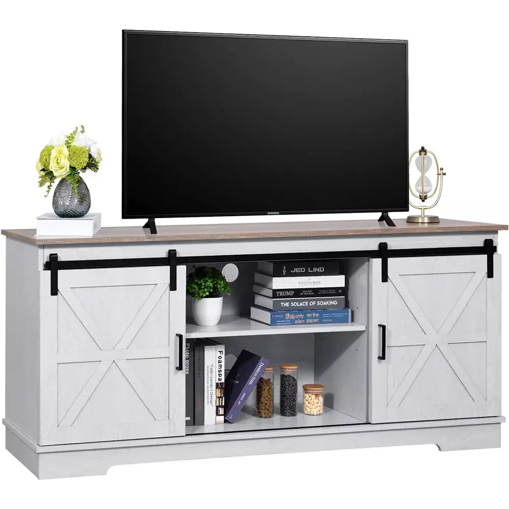 Anna Farmhouse TV Media Cabinet Console - Image 3