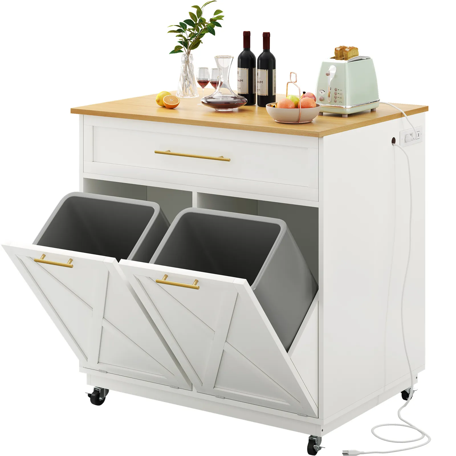 Aoife Dual Kitchen Trash Can Cabinet - Image 3