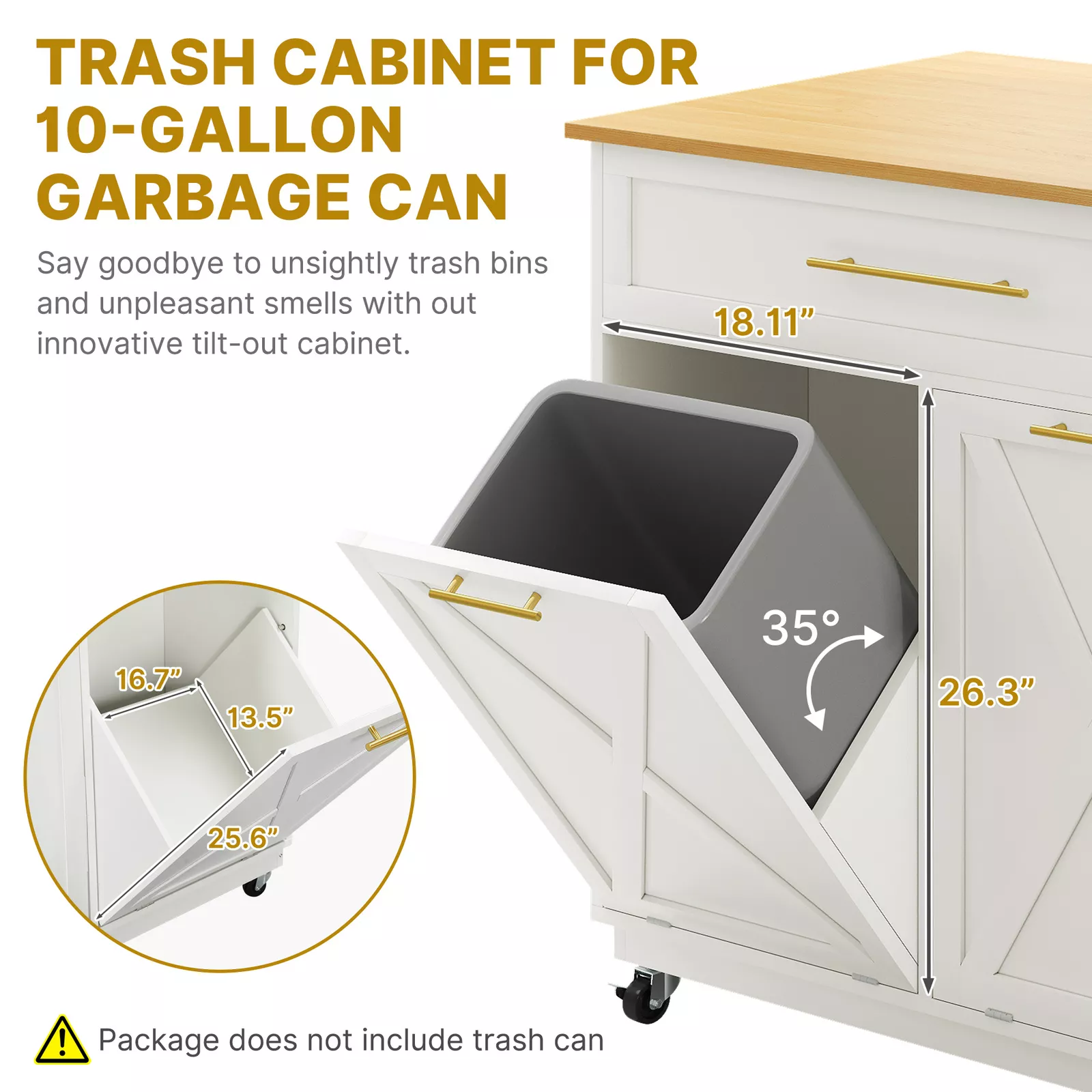 Aoife Dual Kitchen Trash Can Cabinet - Image 6