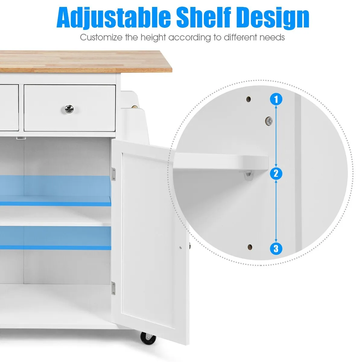 Arman Small Kitchen Island With Wheels - Image 4
