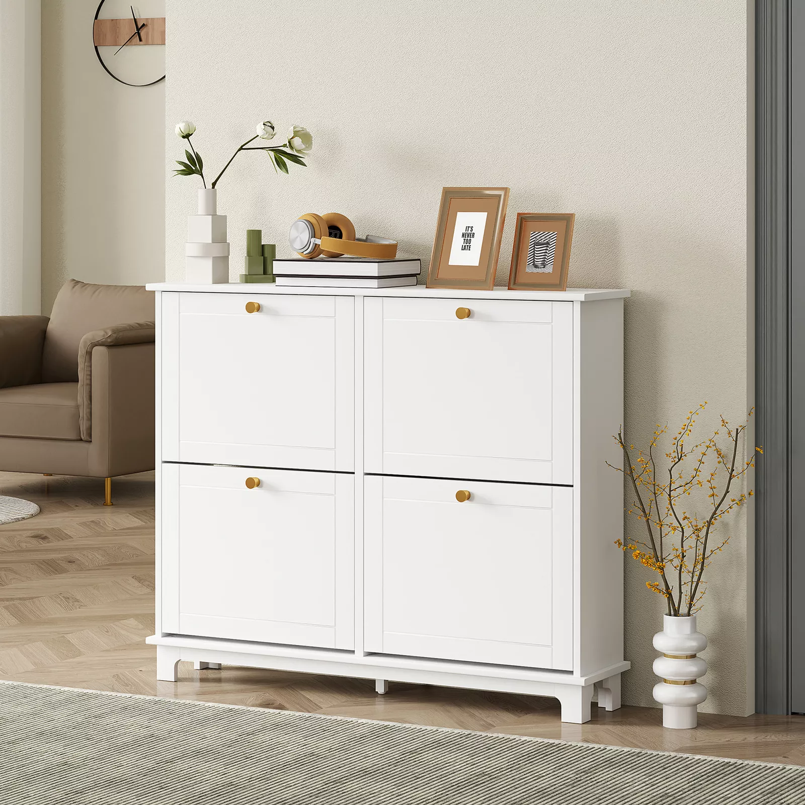 Arran Narrow Entryway Shoe Cabinet