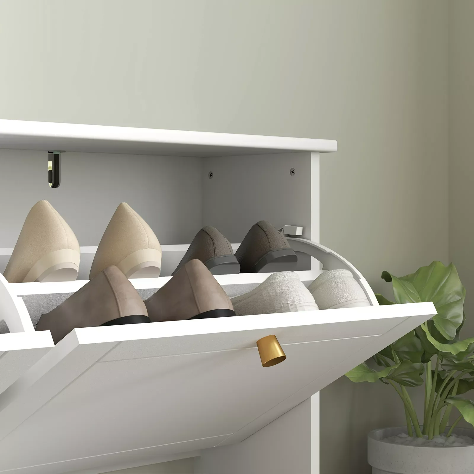 Arran Narrow Entryway Shoe Cabinet - Image 6