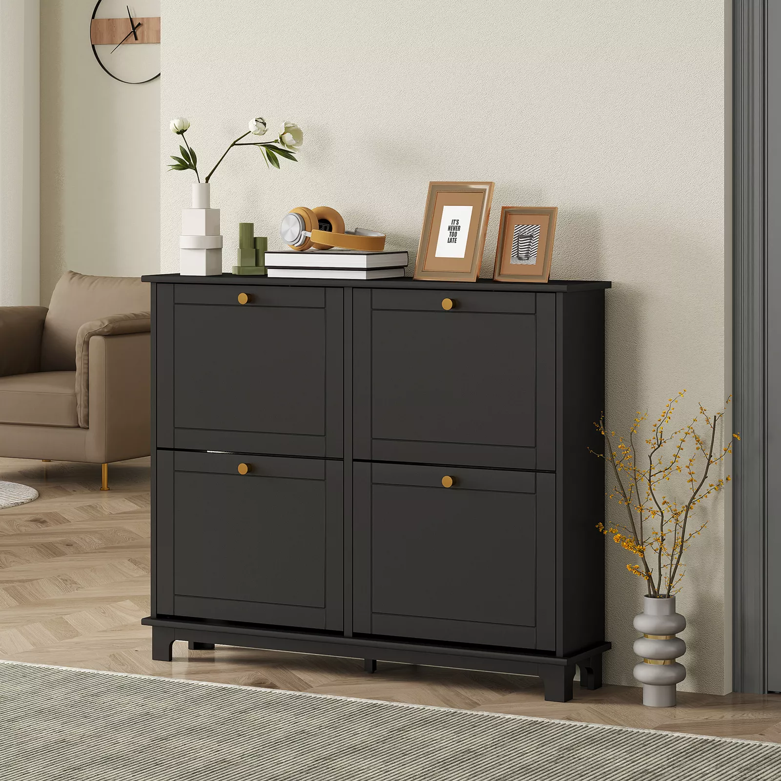 Arran Narrow Entryway Shoe Cabinet - Image 8